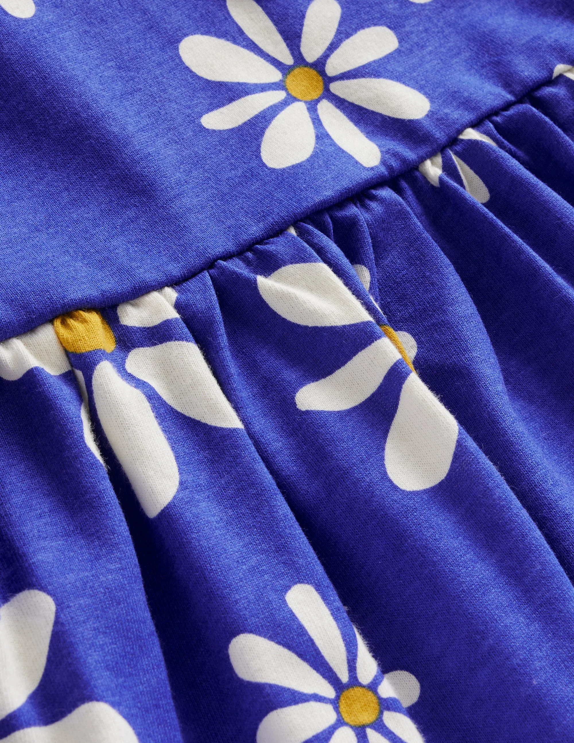 Lustiges Jerseykleid mit langen Ärmeln-Saphirblau Gänseblümchen - Image 3