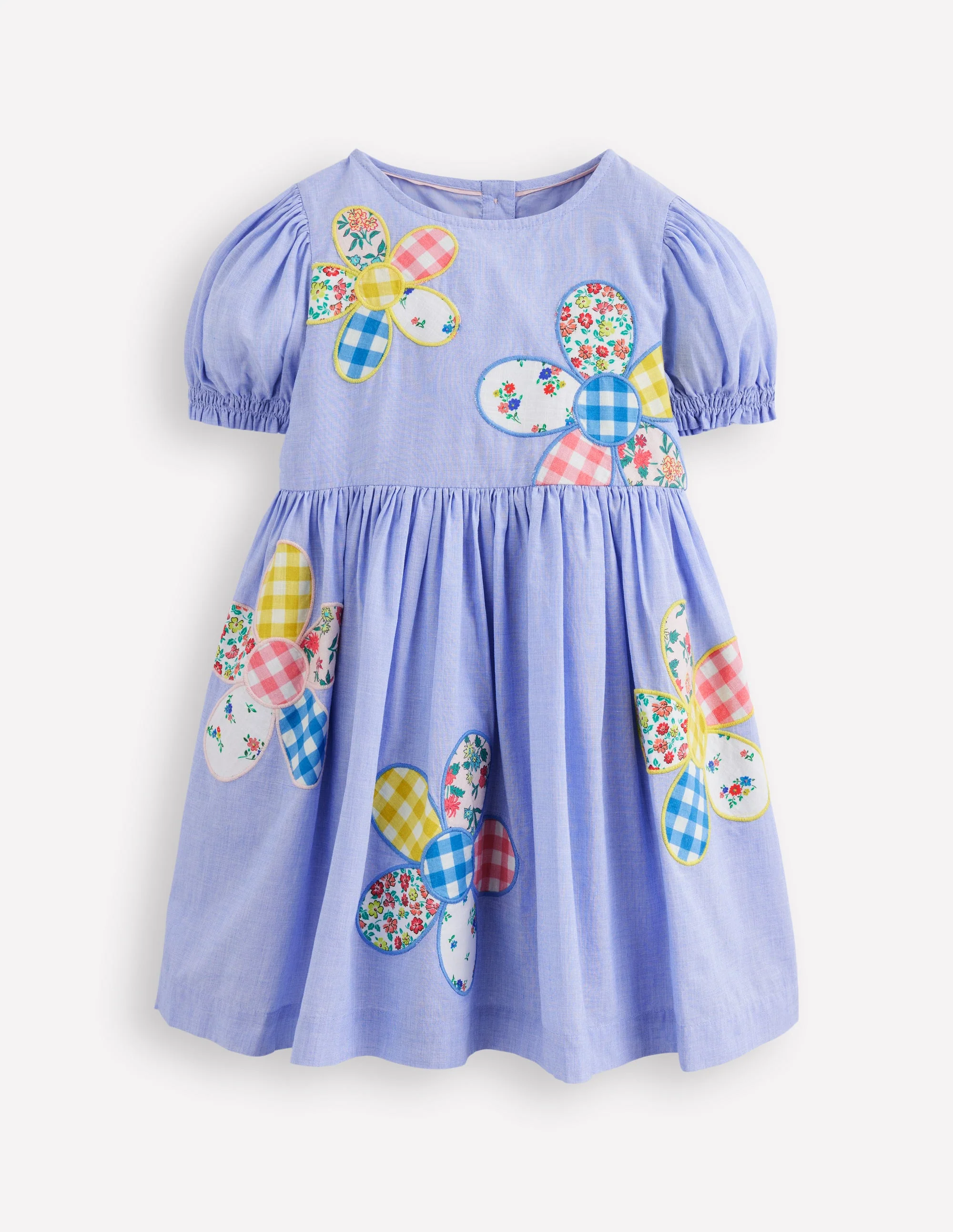 Madeline Gewebtes Kleid-Blumenmuster Patchwork-Applikationen - Image 4