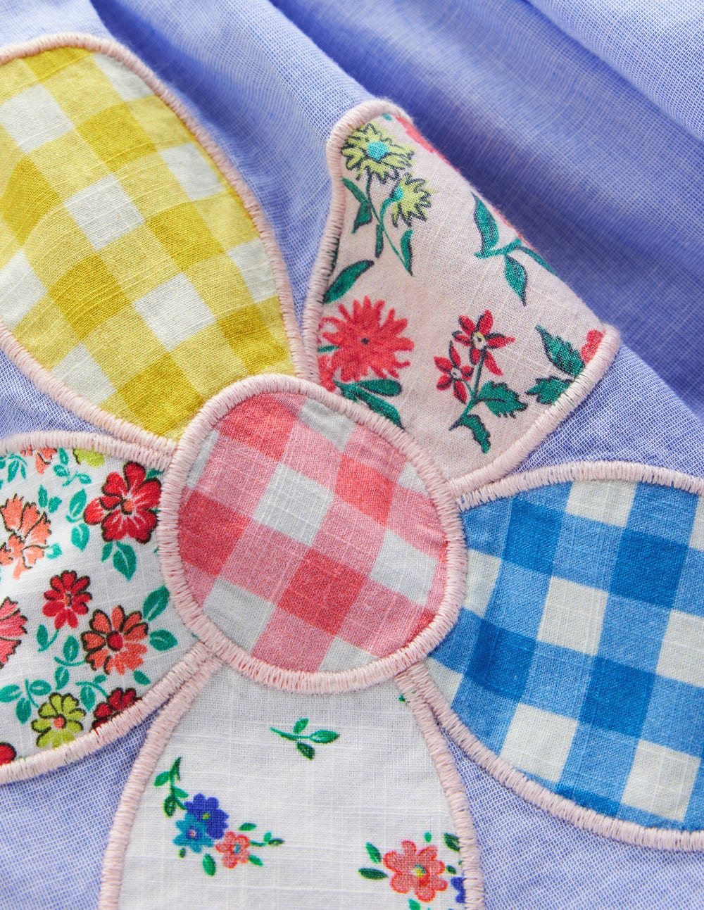 Madeline Gewebtes Kleid-Blumenmuster Patchwork-Applikationen - Image 6