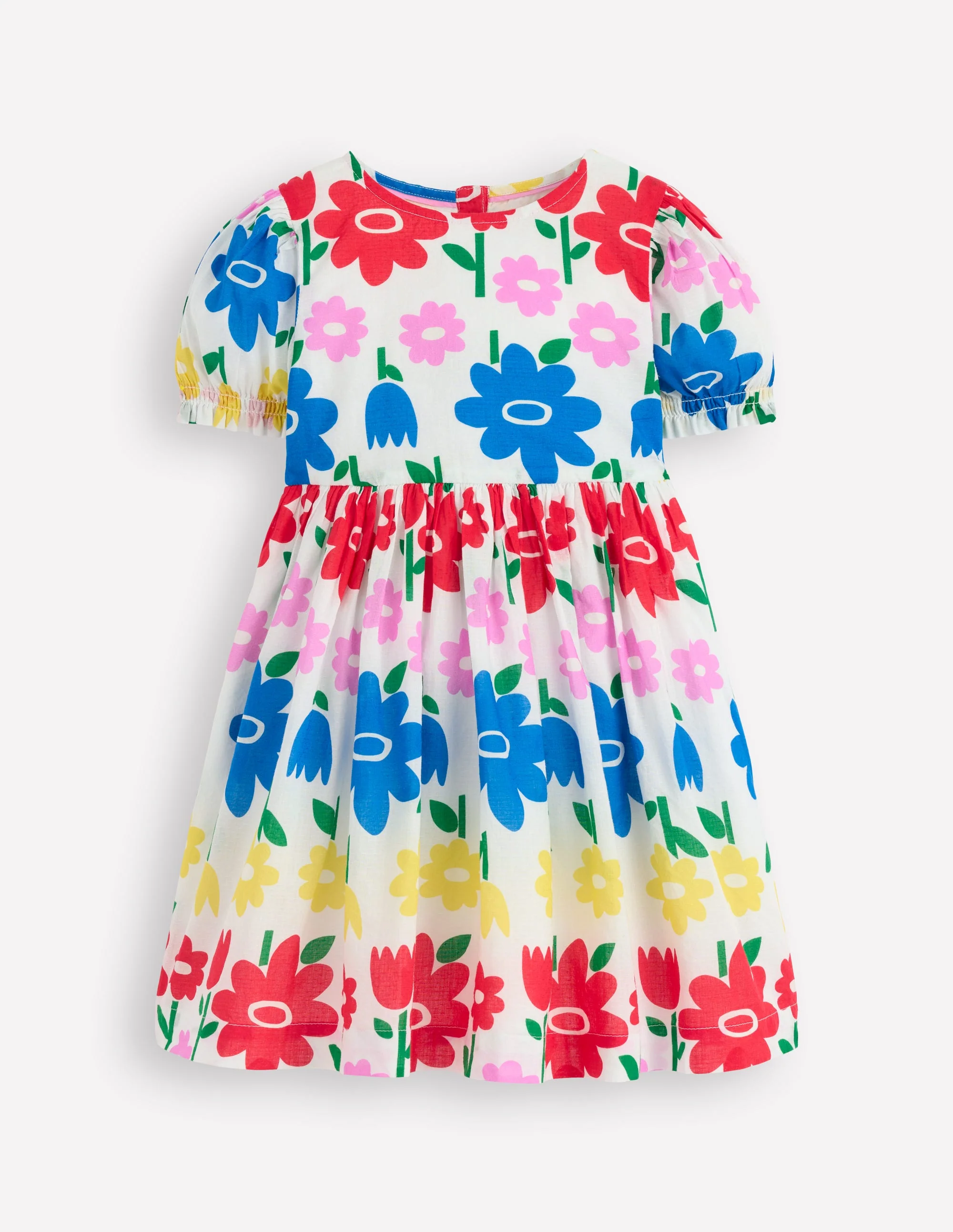 Madeline Gewebtes Kleid-Bunt Regenbogen Blume - Image 5