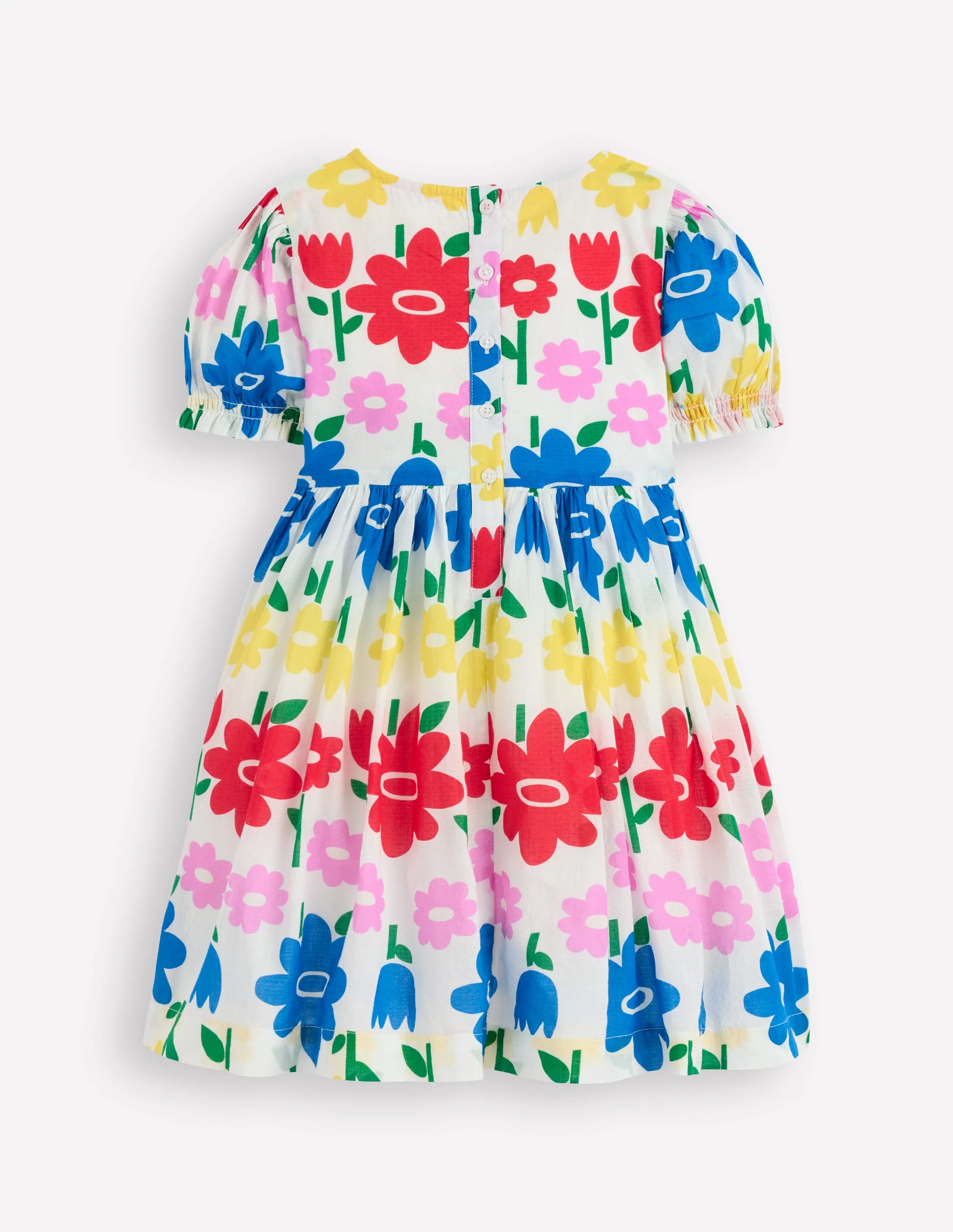Madeline Gewebtes Kleid-Bunt Regenbogen Blume - Image 6
