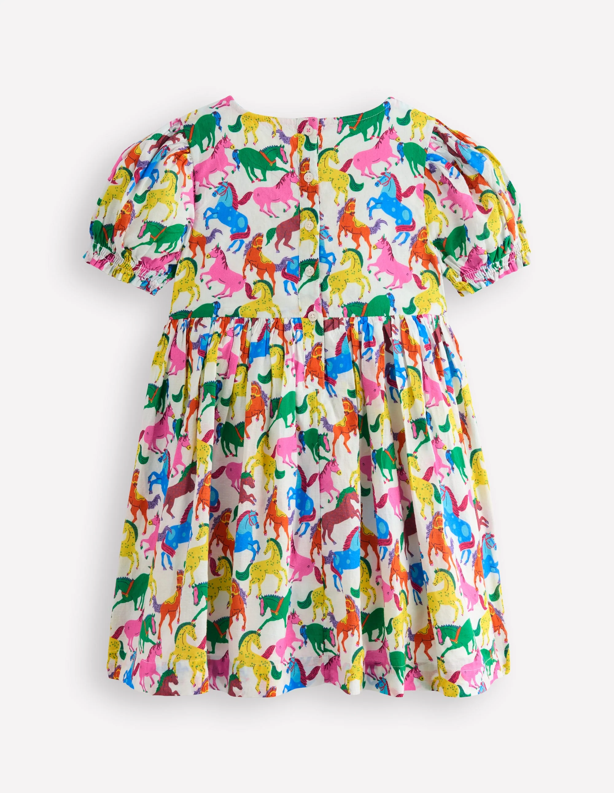 Madeline Gewebtes Kleid-Bunt Regenbogen Pferd - Image 2