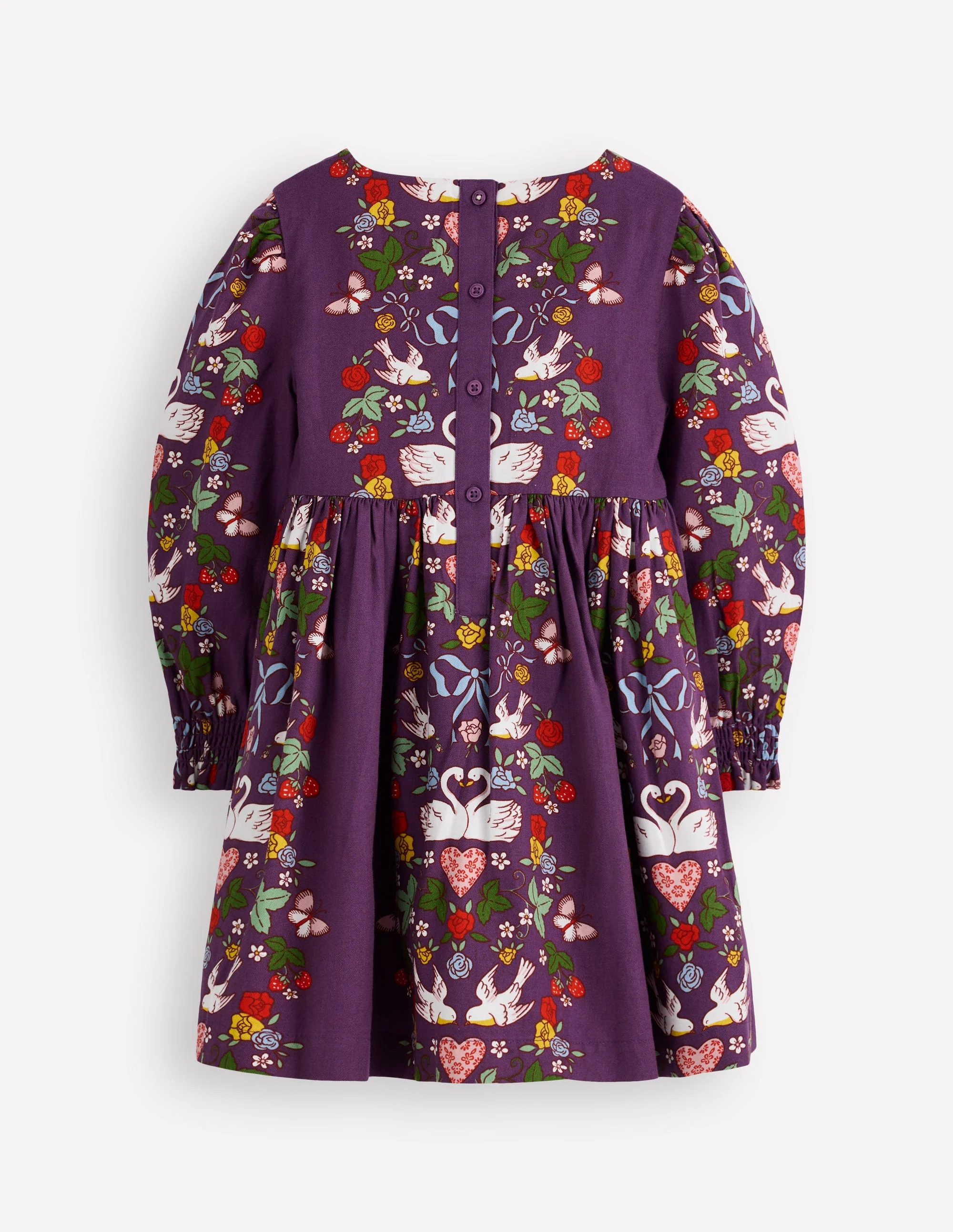Madeline Langärmliges Kleid-Mystisches Violett Liebesvögel - Image 2