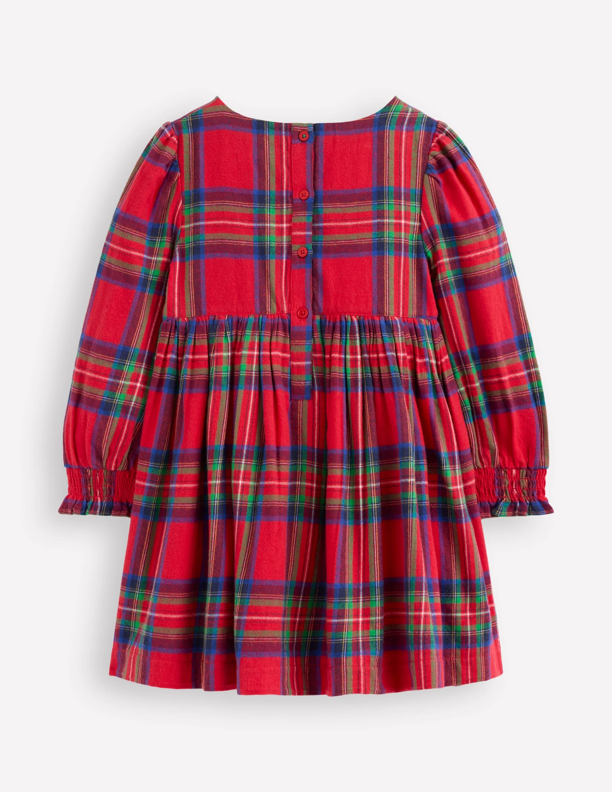 Madeline Langärmliges Kleid-Rot Kariert - Image 2