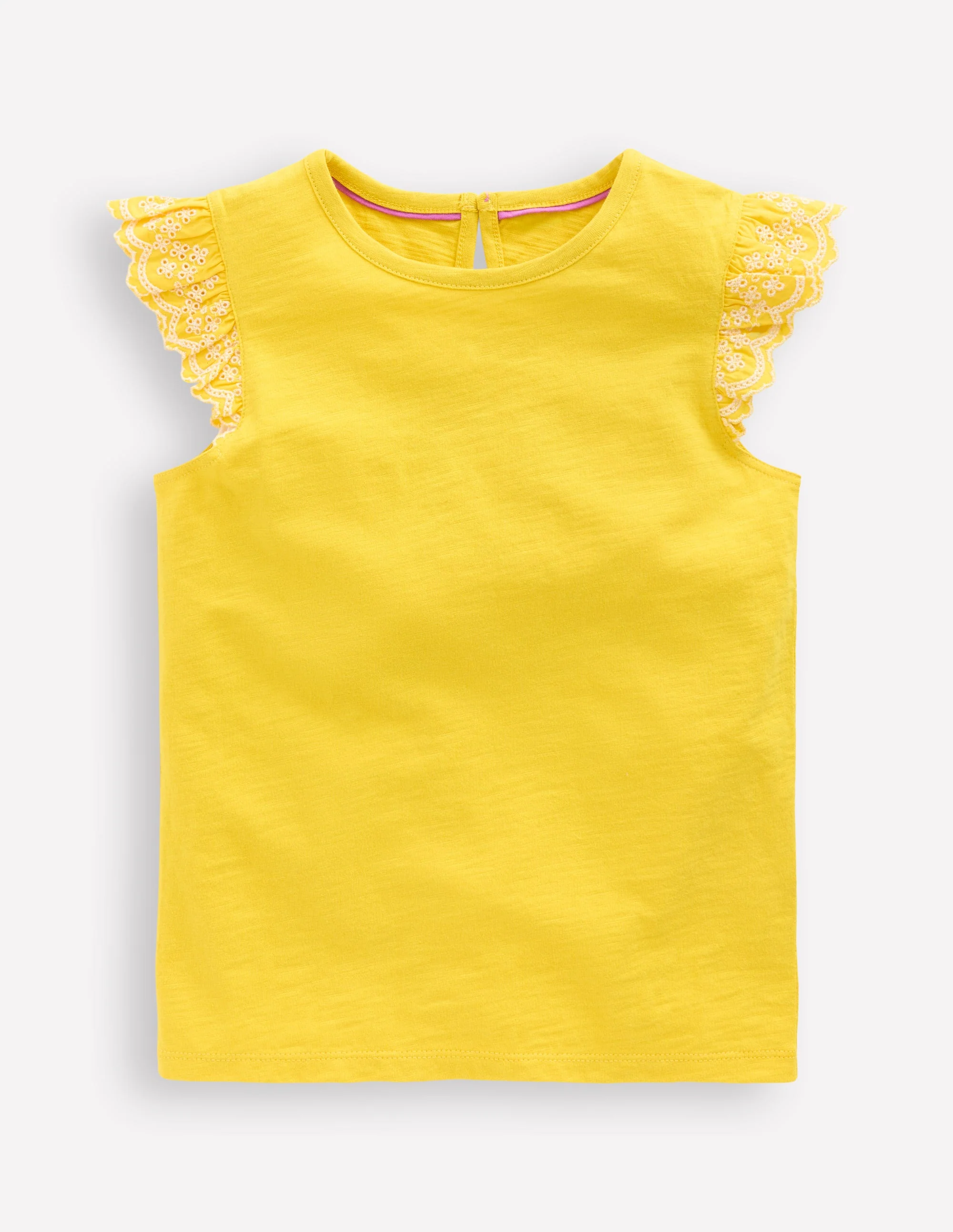 Margaret T-Shirt mit Lochstickerei und Rüschen-Ananas