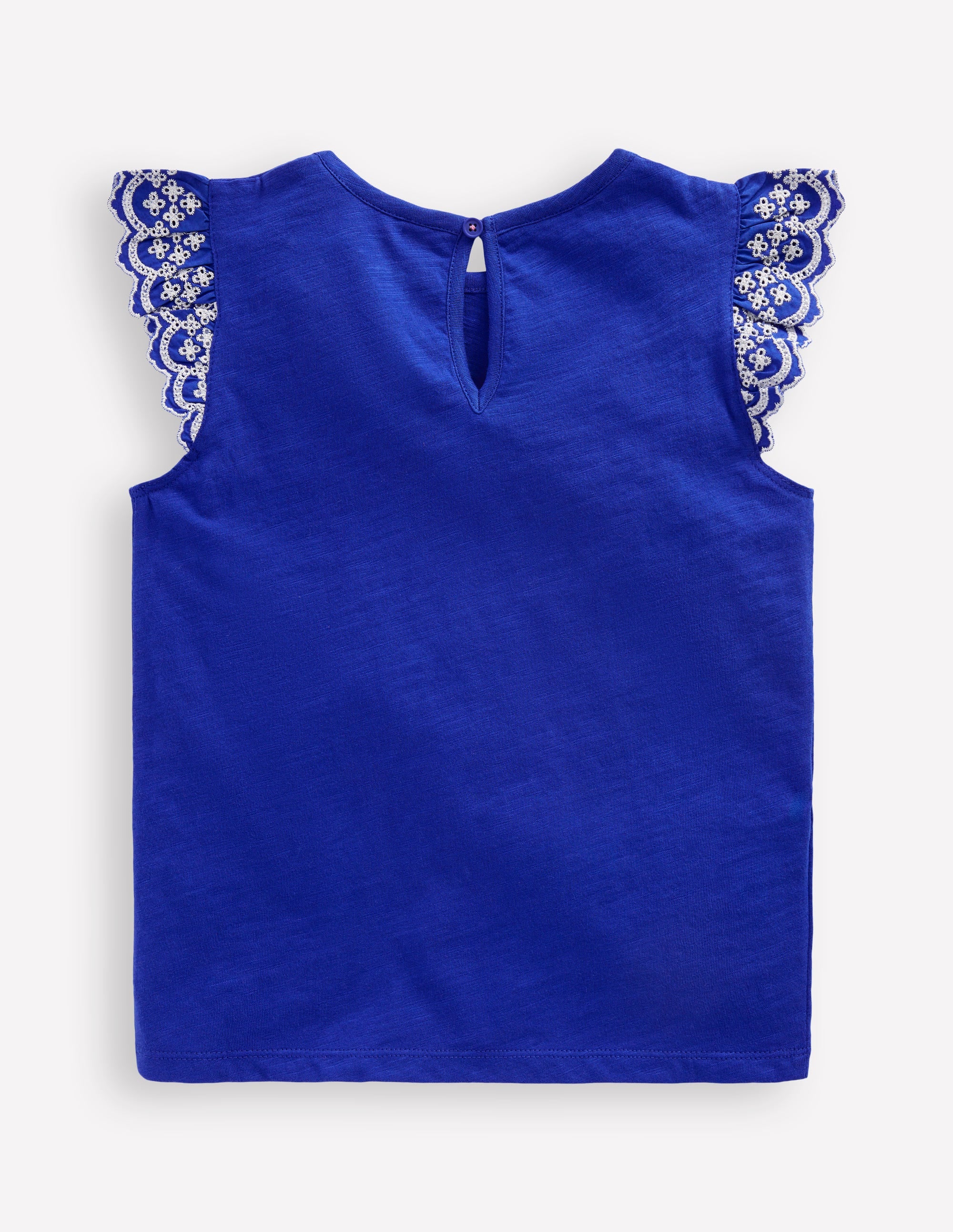 Margaret T-Shirt mit Lochstickerei und Rüschen-Orionblau - Image 2