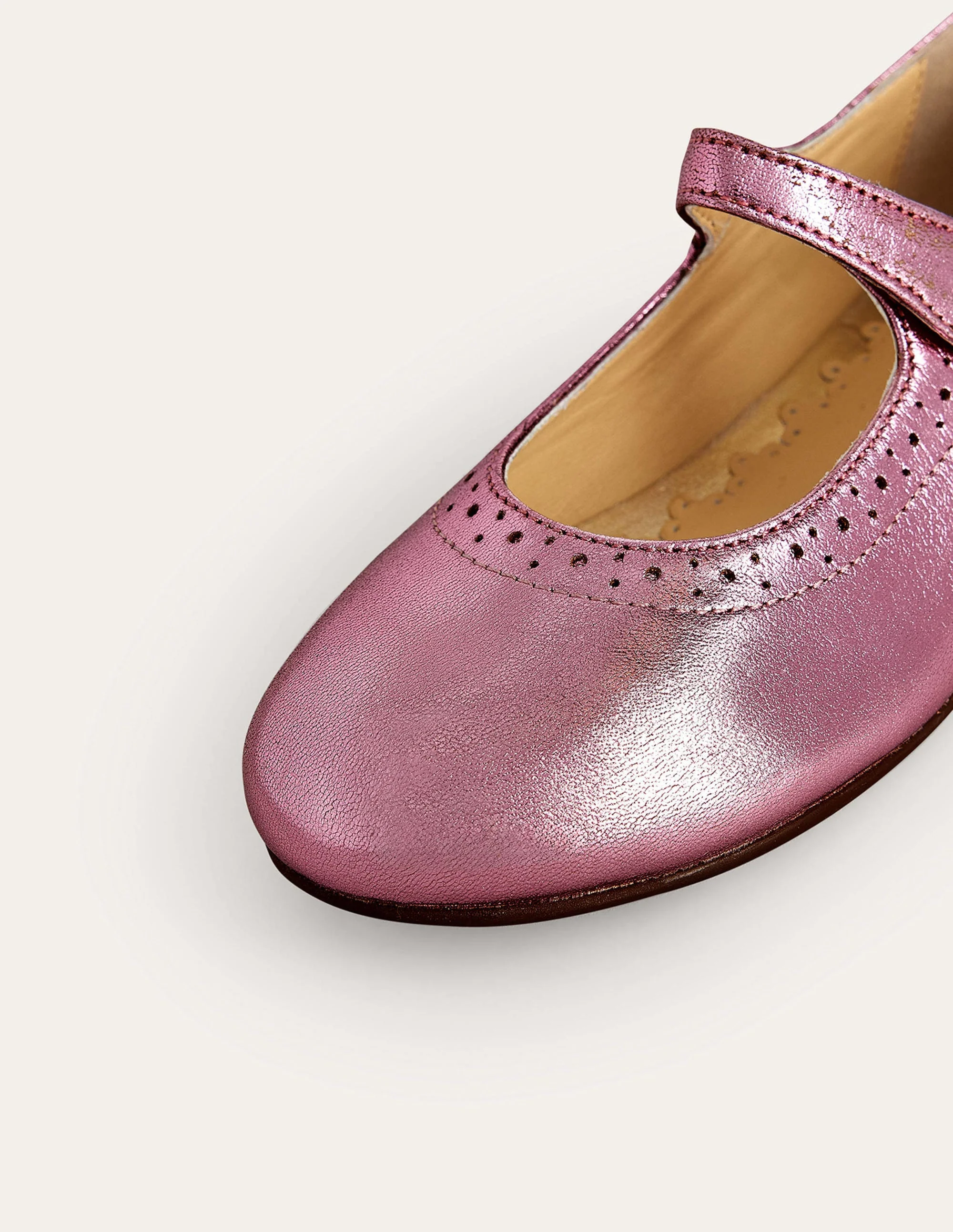 Mary Janes aus Leder-Metallic-Pink - Image 3
