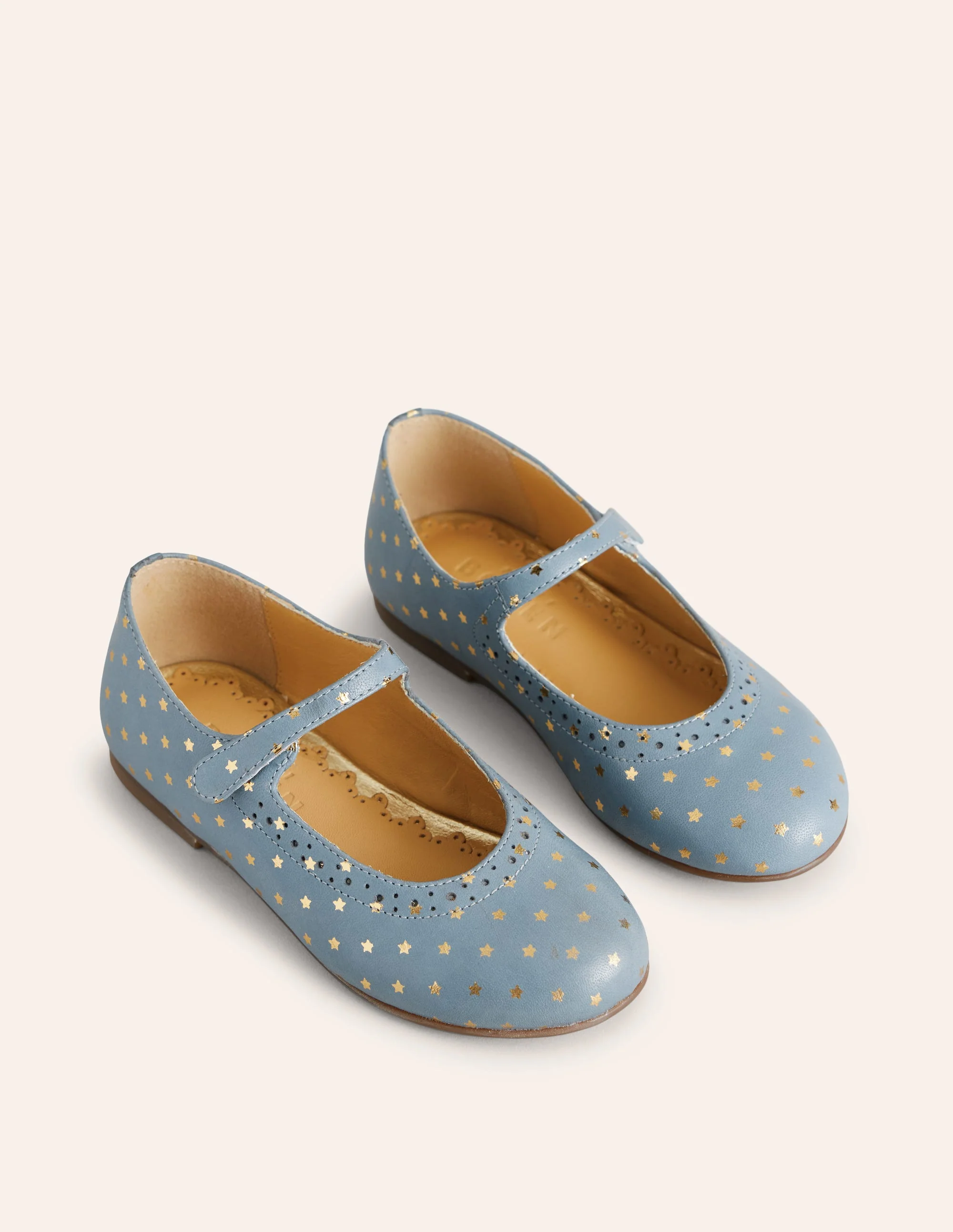 Mary Janes mit Stern aus Goldfolie-Vintage Blau - Image 2