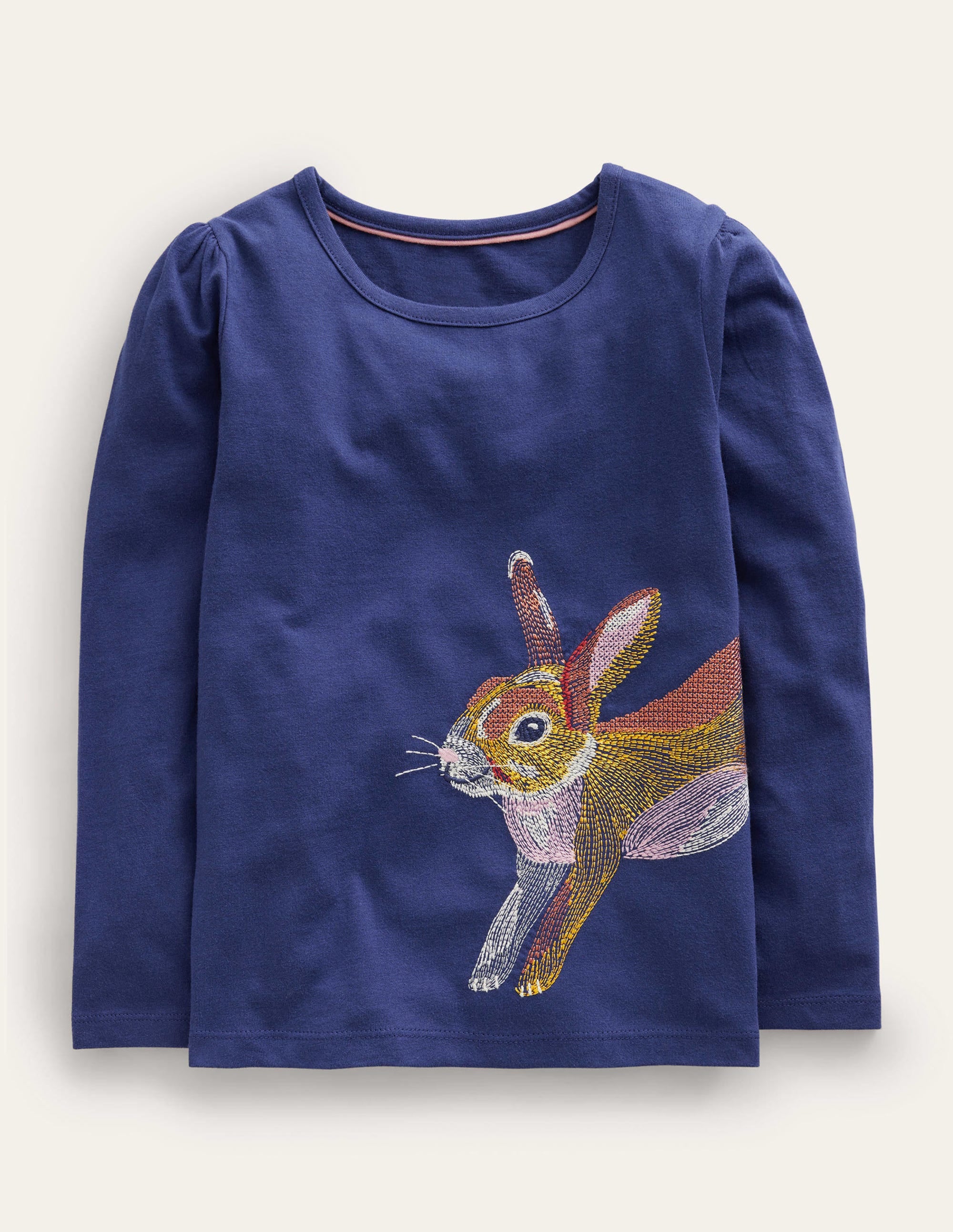 Metallic-T-Shirt mit Superstitch-Steuerbord-Blau Hase