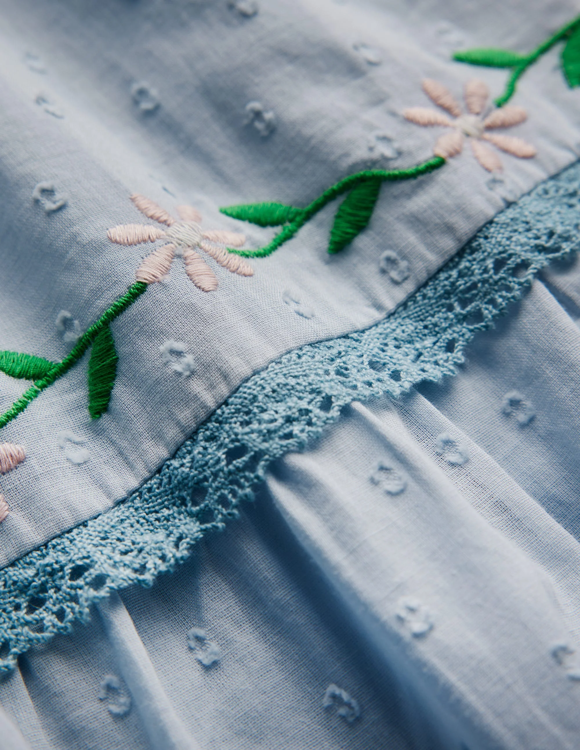 Midikleid mit gesmoktem Oberteil-Nebelblau - Image 3