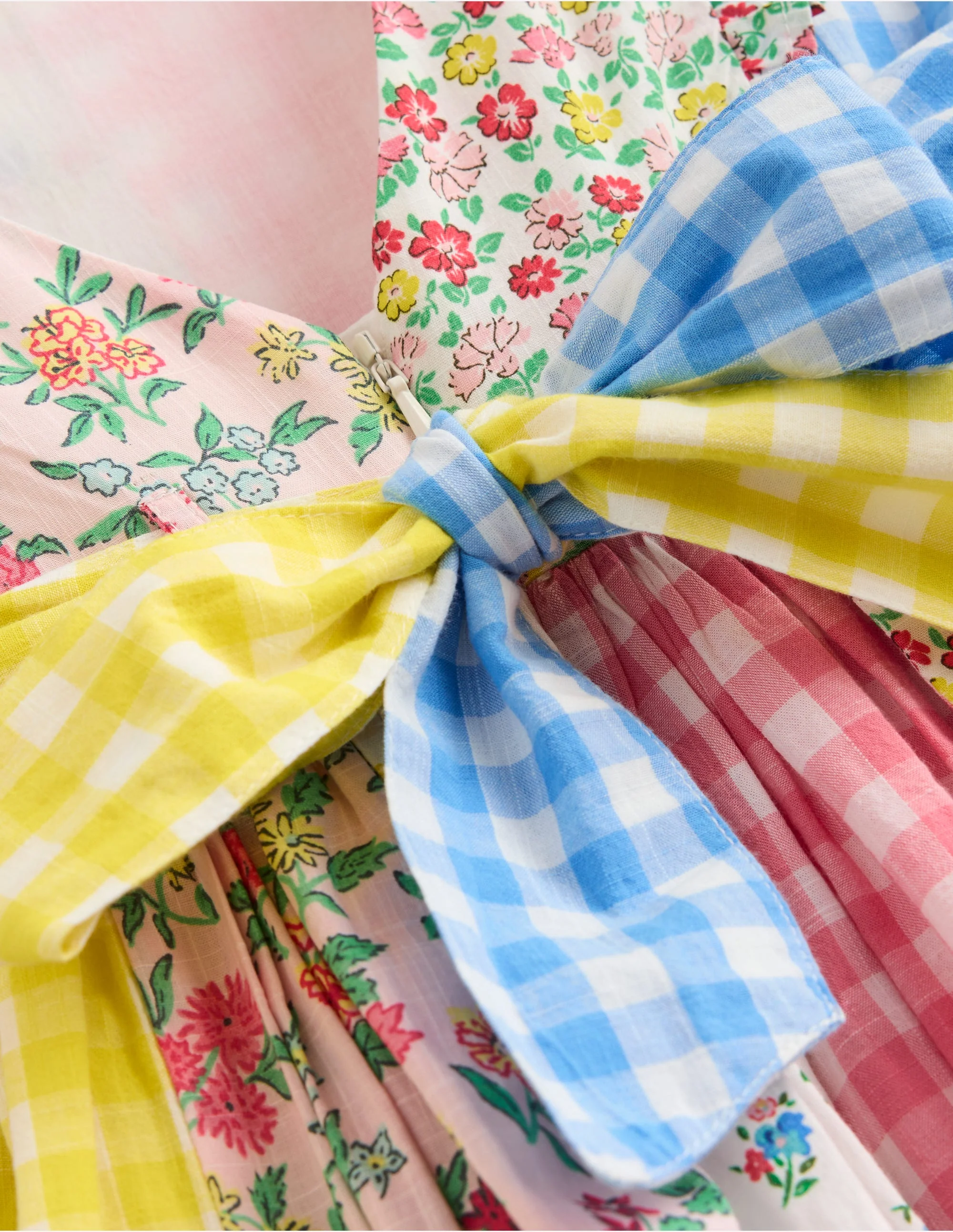 Midikleid mit Schleife am Rücken-Patchwork-Blumen - Image 7