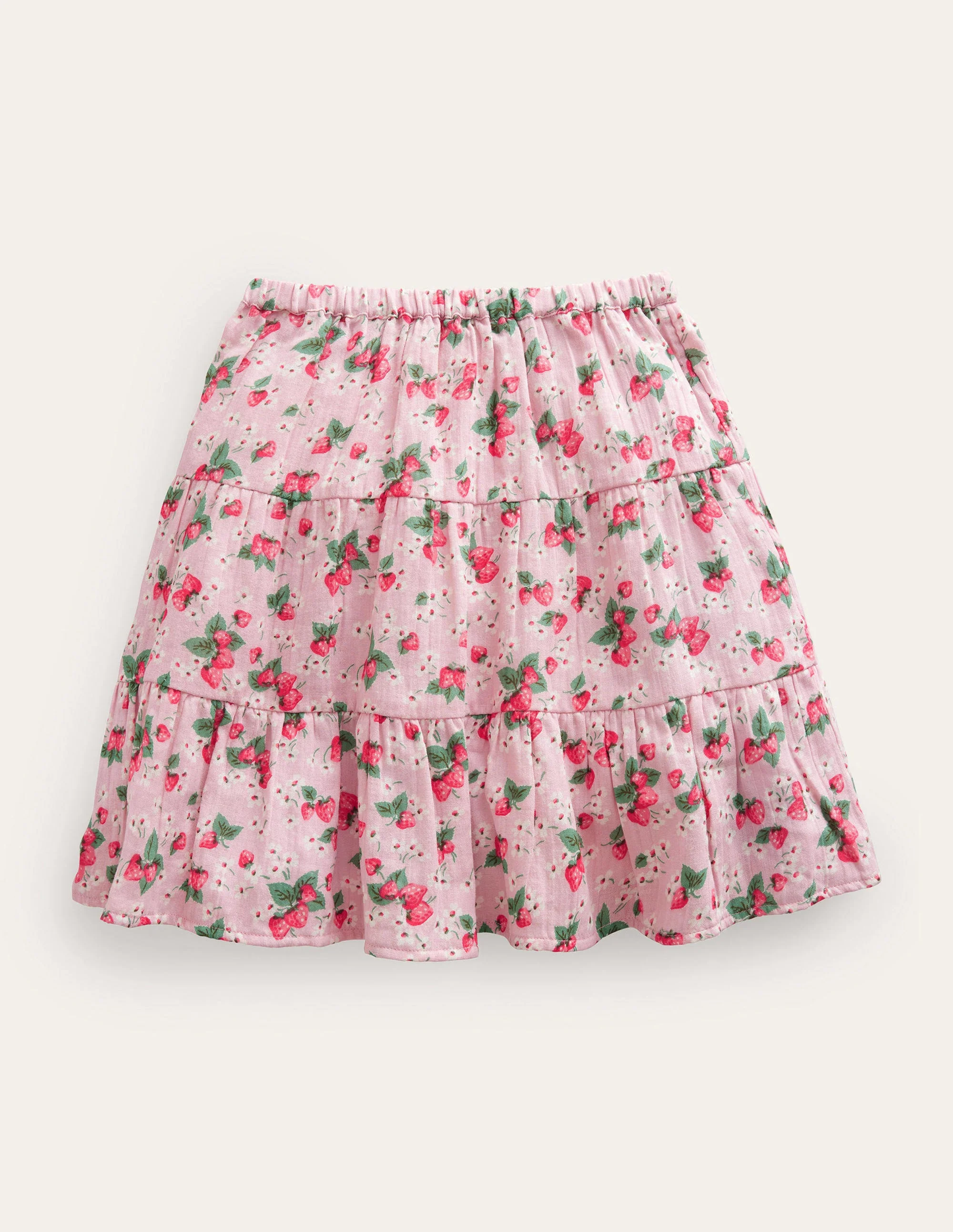 Midirock aus Doppelgewebe-Französisches Rosa, Erdbeeren - Image 2