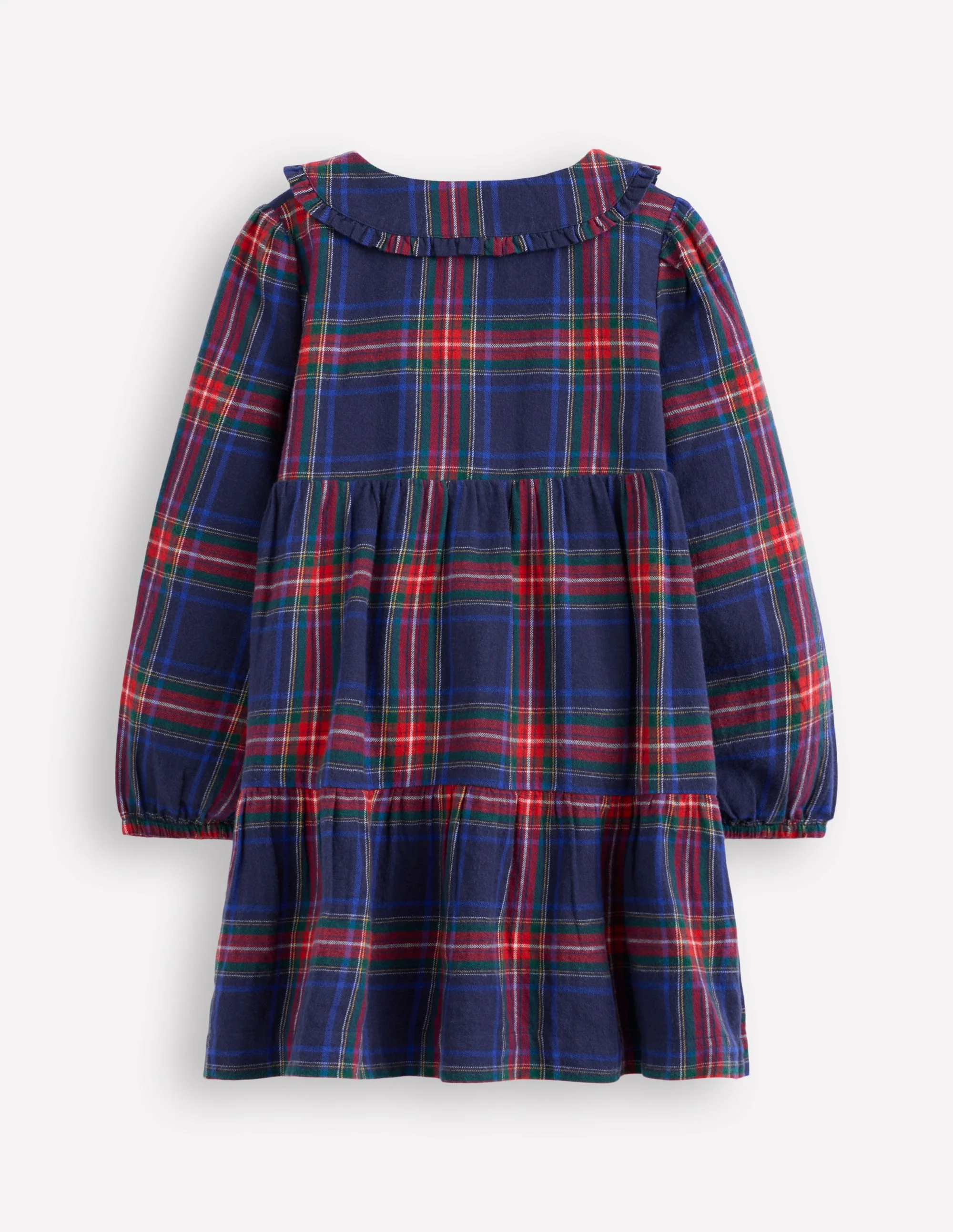 Minna Gewebtes Kleid mit Kragen-Französisch Marineblau Kariert - Image 2