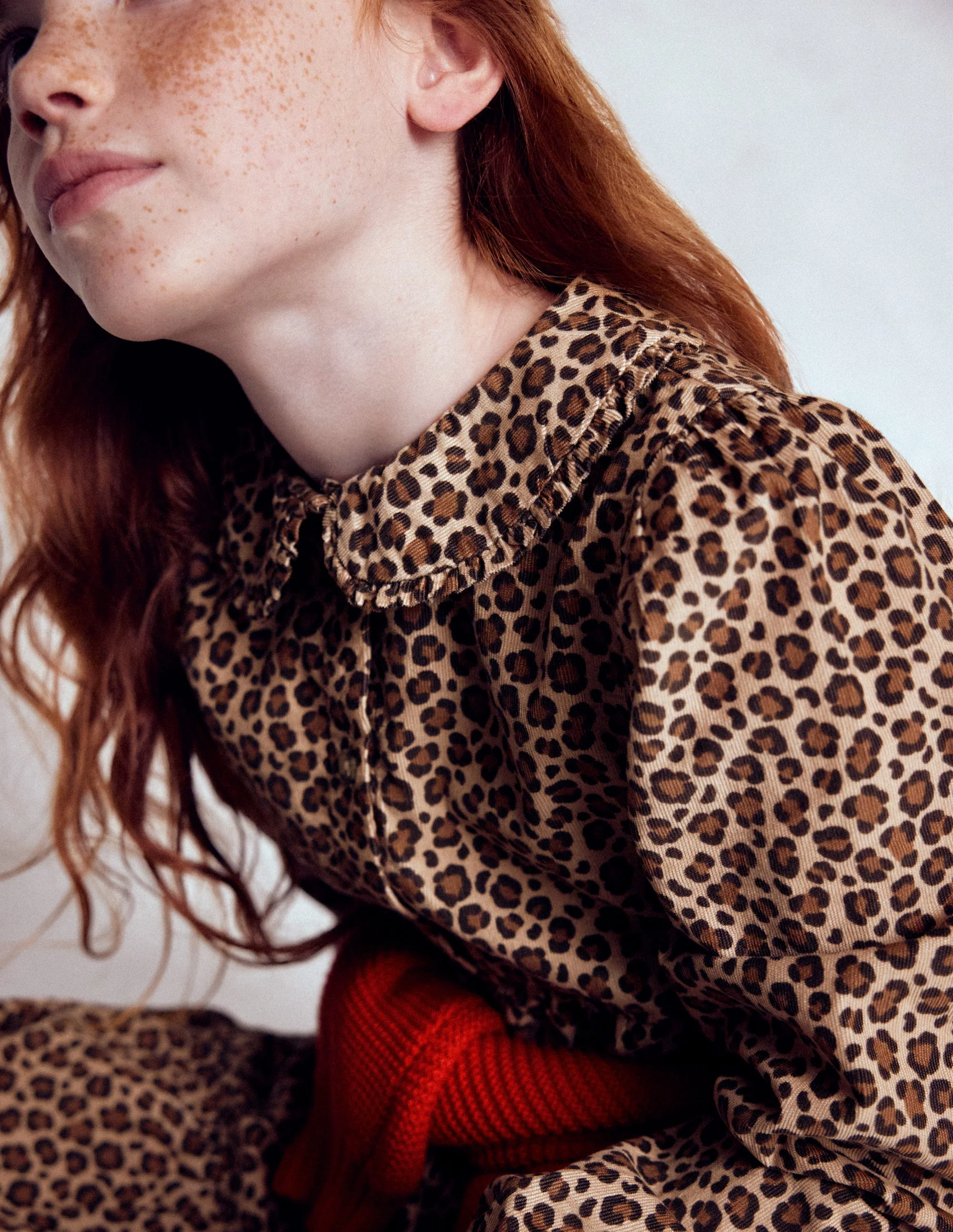 Minna Gewebtes Kleid mit Kragen-Mohair, Leopardenmuster - Image 4