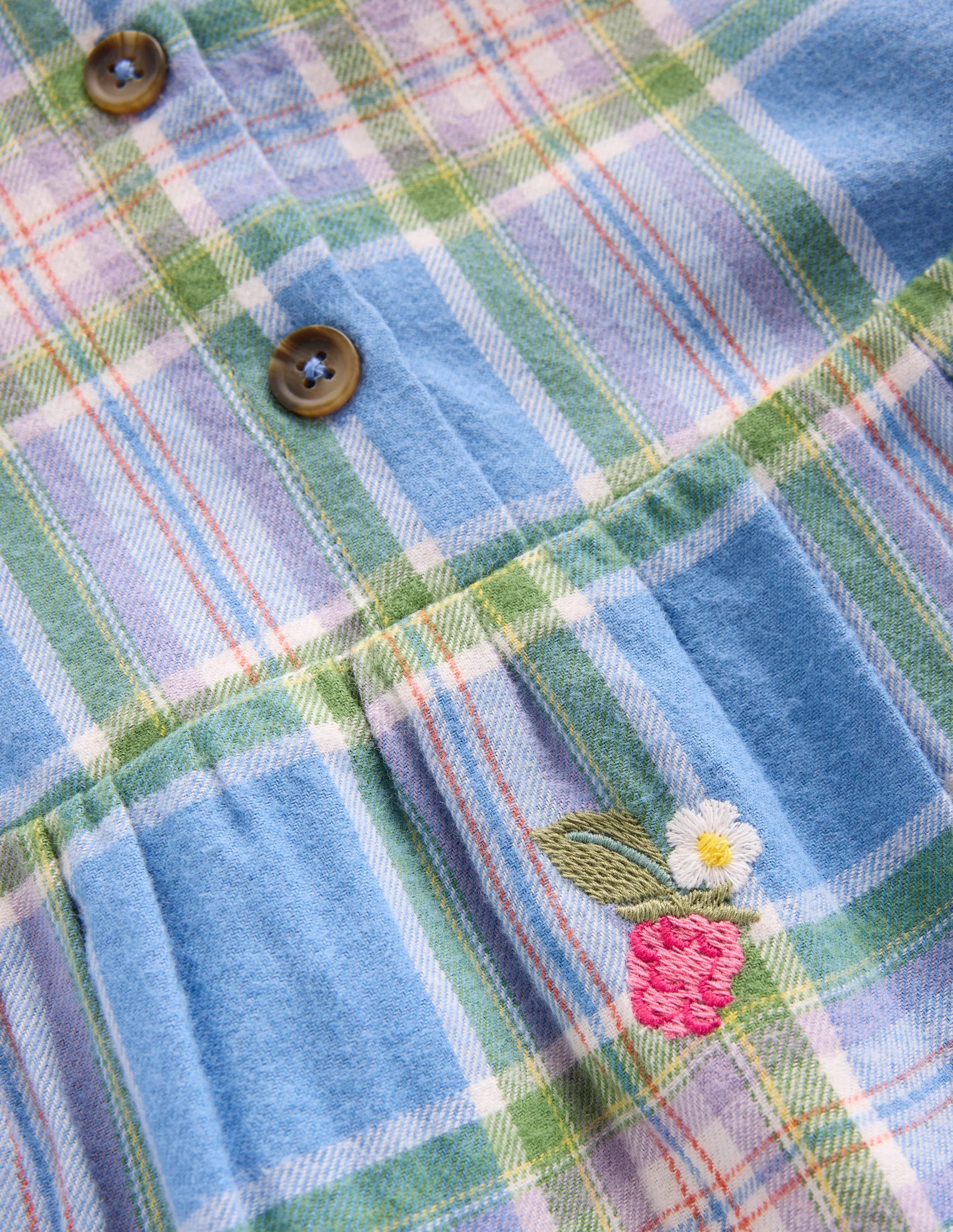 Minna Gewebtes Kleid mit Kragen-Pfauenfederblau Kariert - Image 3