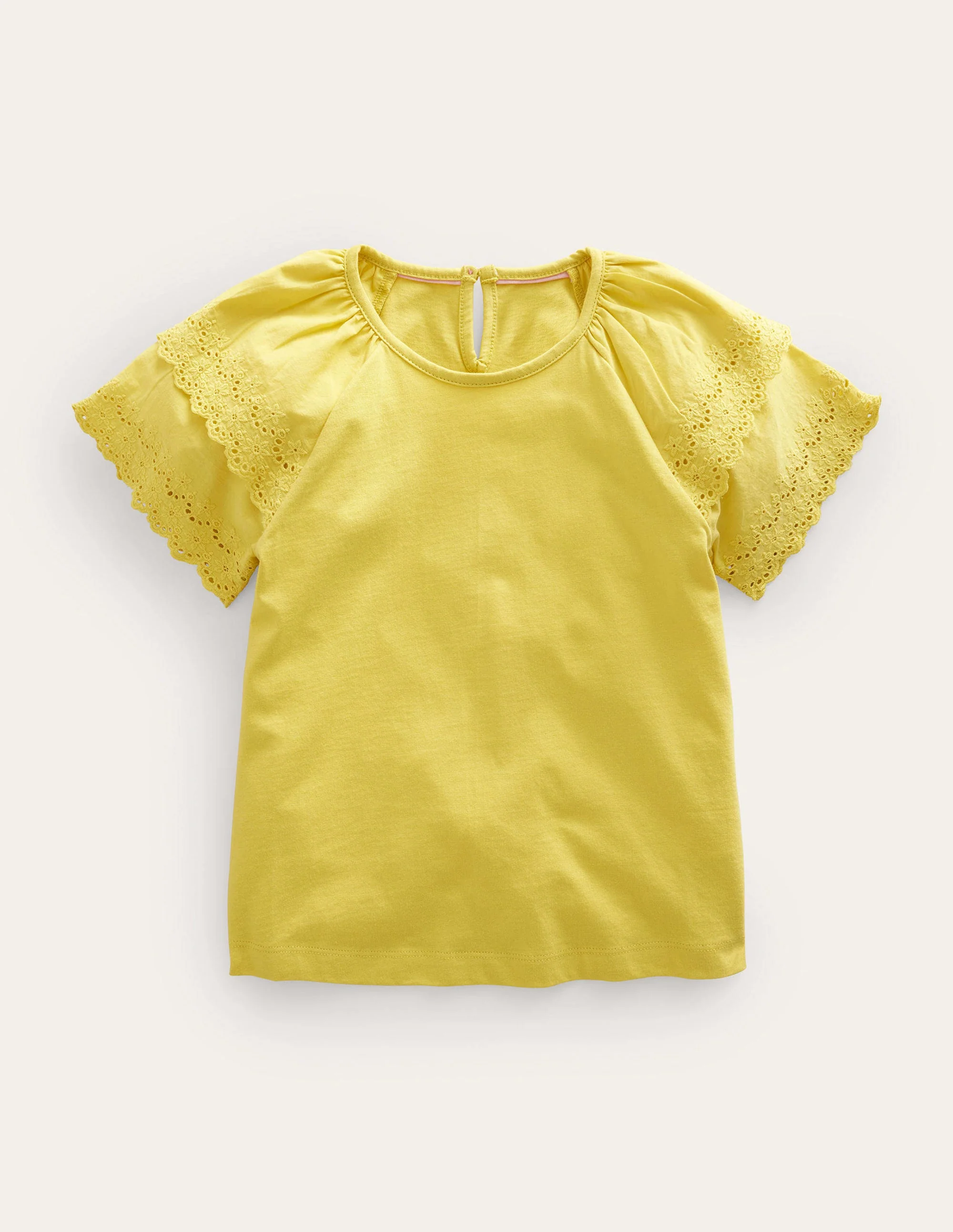 Mix-T-Shirt mit Stickerei-Butterblumengelb
