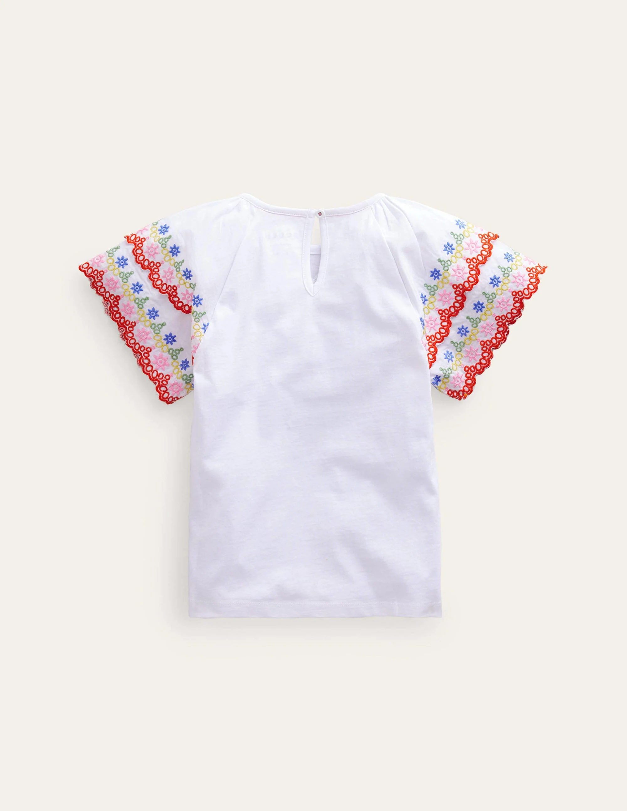 Mix-T-Shirt mit Stickerei-Naturweiß/Bunt - Image 2