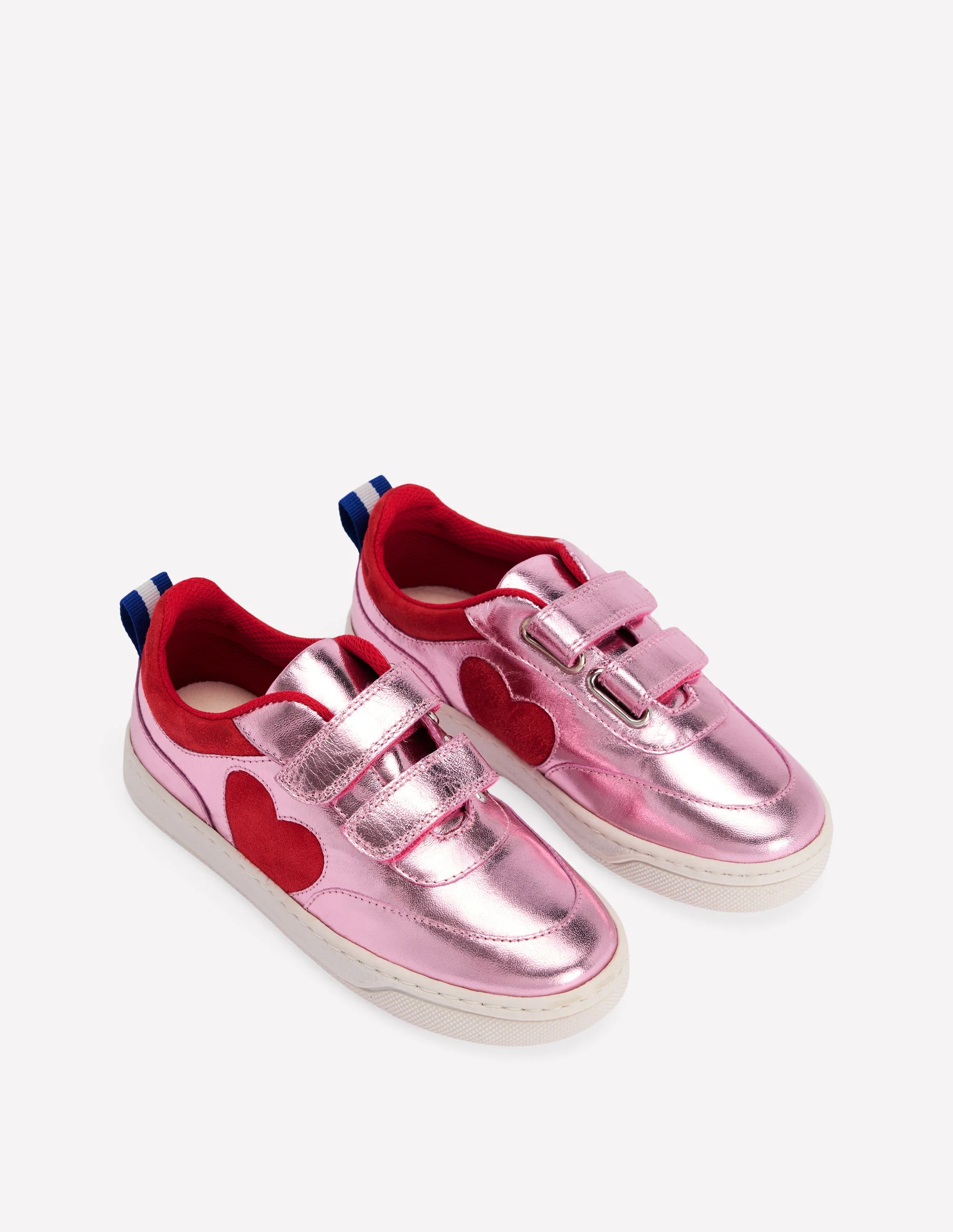 Niedrige Sneaker mit Blockfarben-Metallic-Pink Herz - Image 2