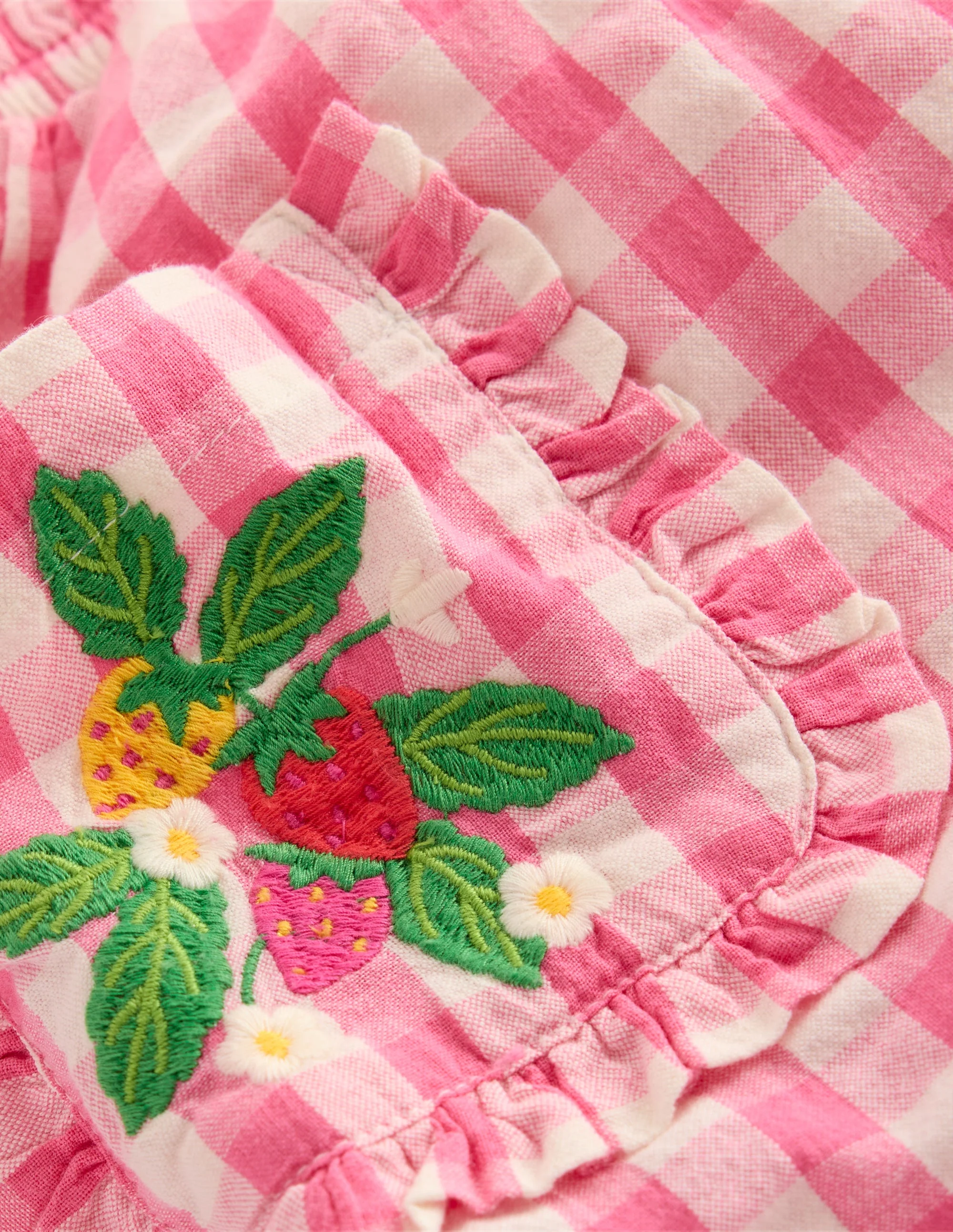 Nostalgische Rüschenhose-Rosa Vichykaro Stickerei - Image 3
