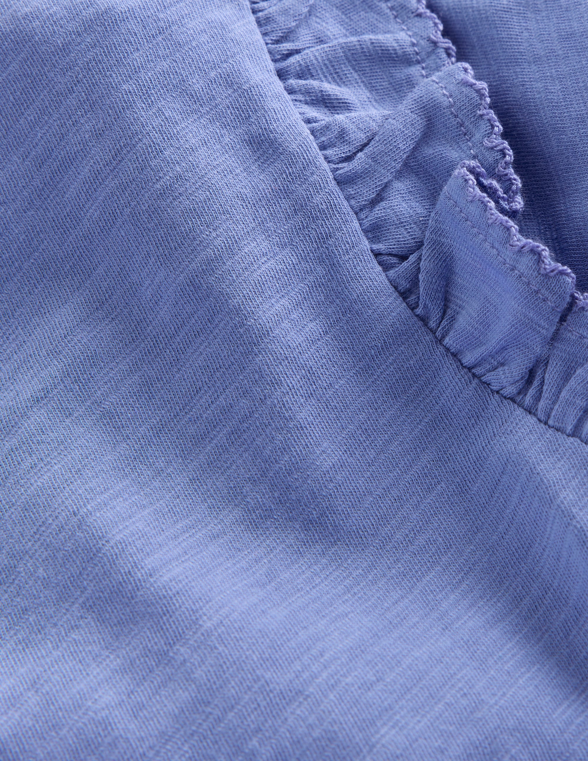 Oberteil aus Flammgarn mit Rüschenärmeln-Blau - Image 3