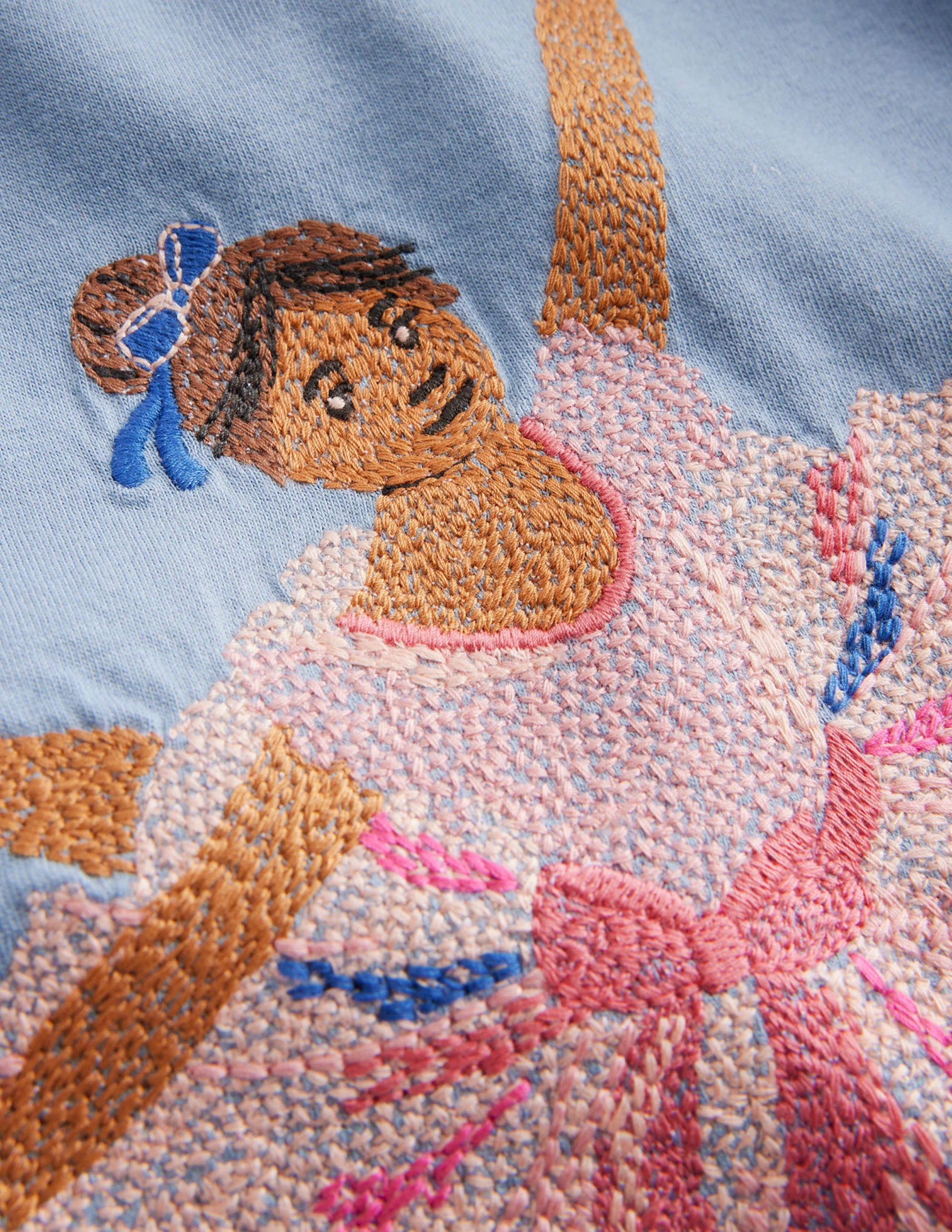 Oberteil mit Applikation und Puffärmeln-Kieselblau Ballerina - Image 3