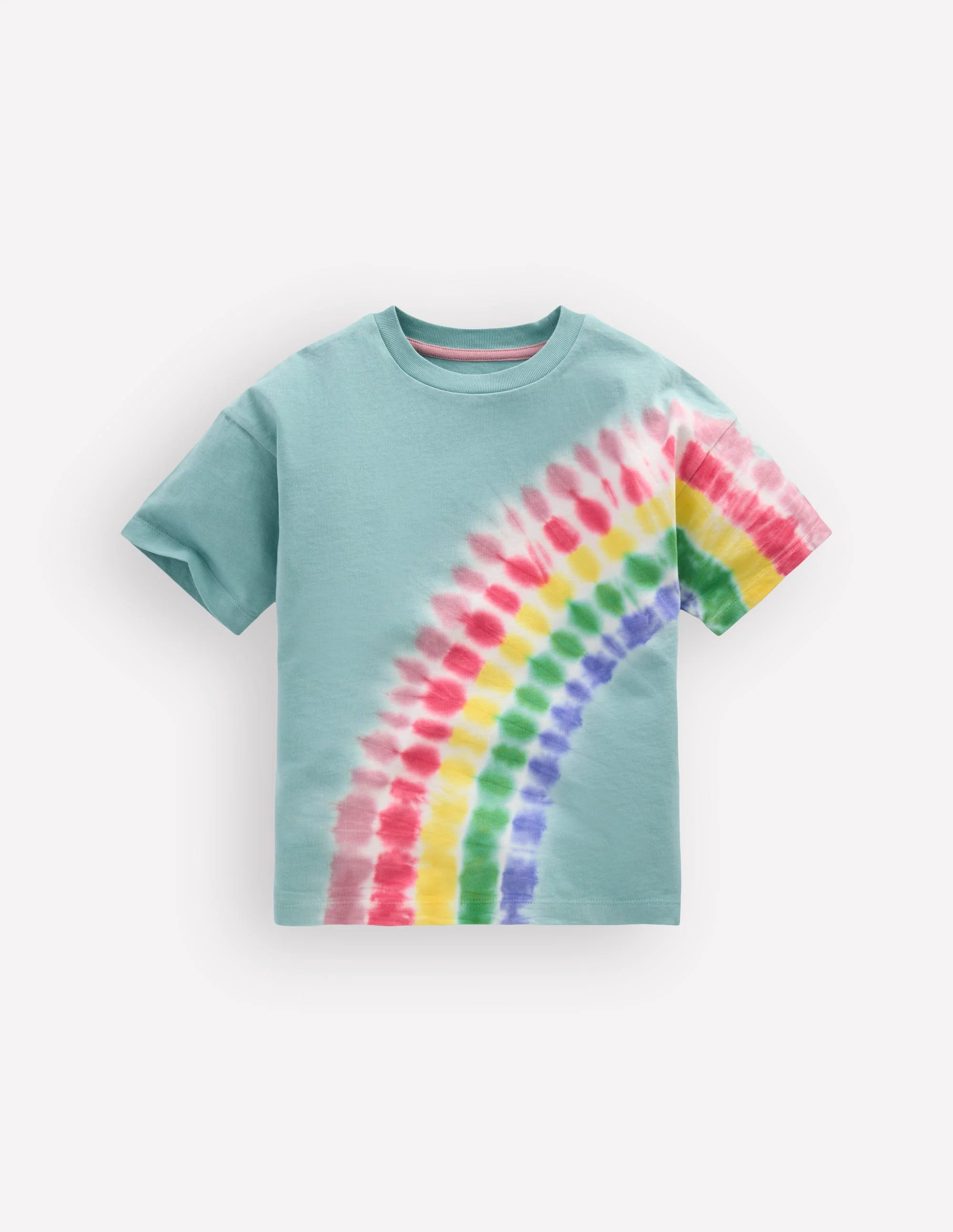 Oberteil mit Batikmuster und Logo-Morgenblau Regenbogen
