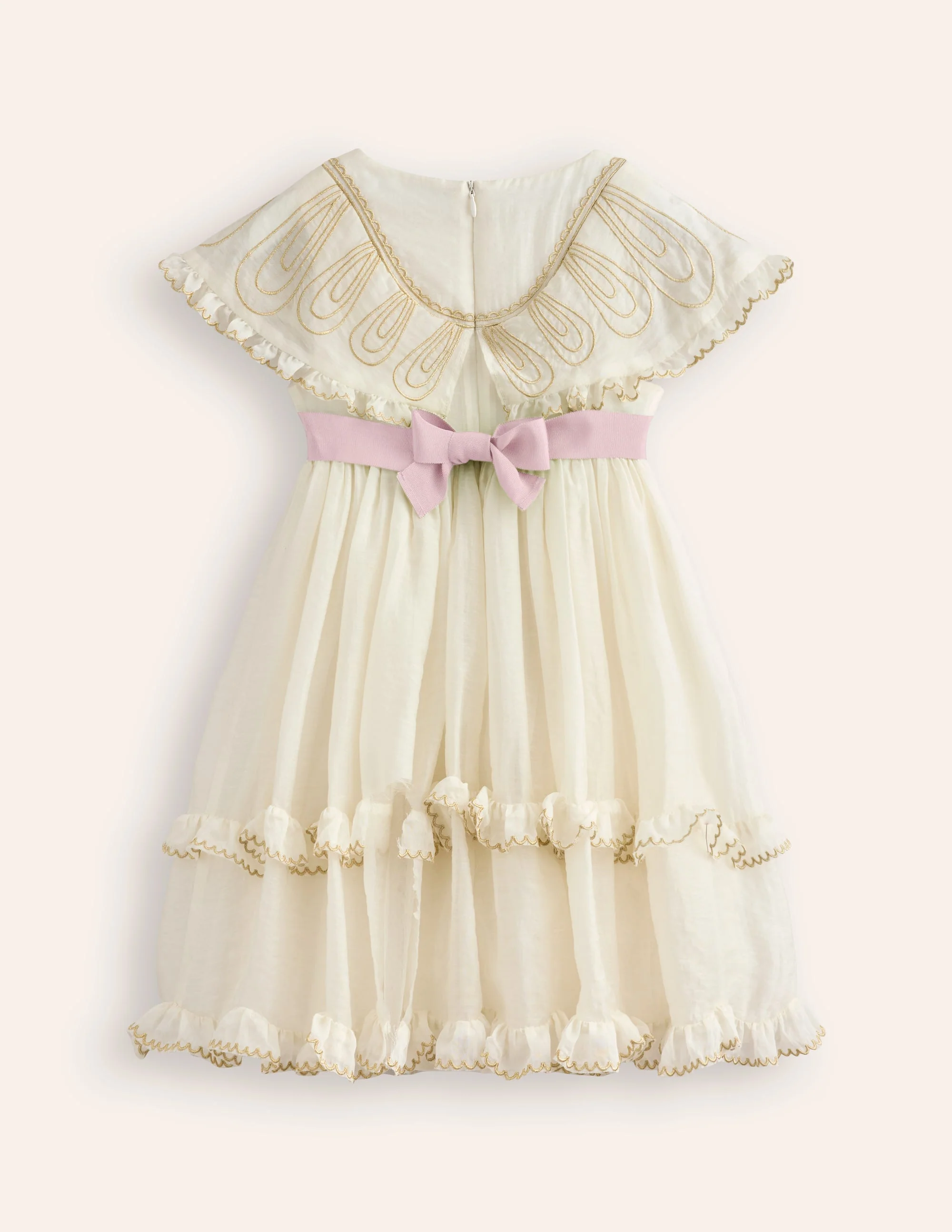 Organza-Rüschenkleid mit Engelsflügeloptik-Elfenbein - Image 2