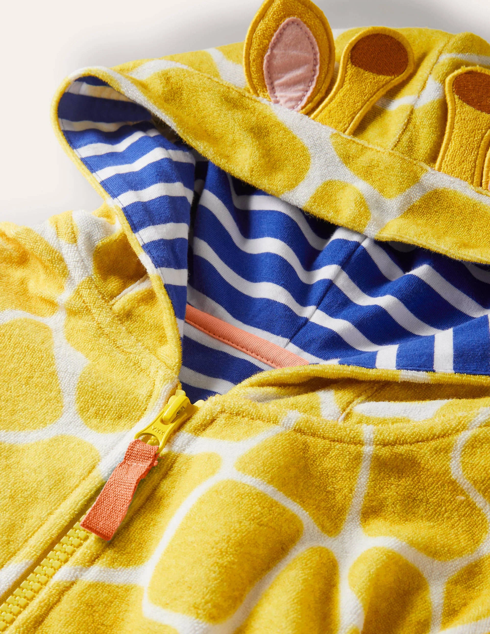 Originelle Frottee-Kapuzenjacke-Narzissengelb, Giraffe - Image 3