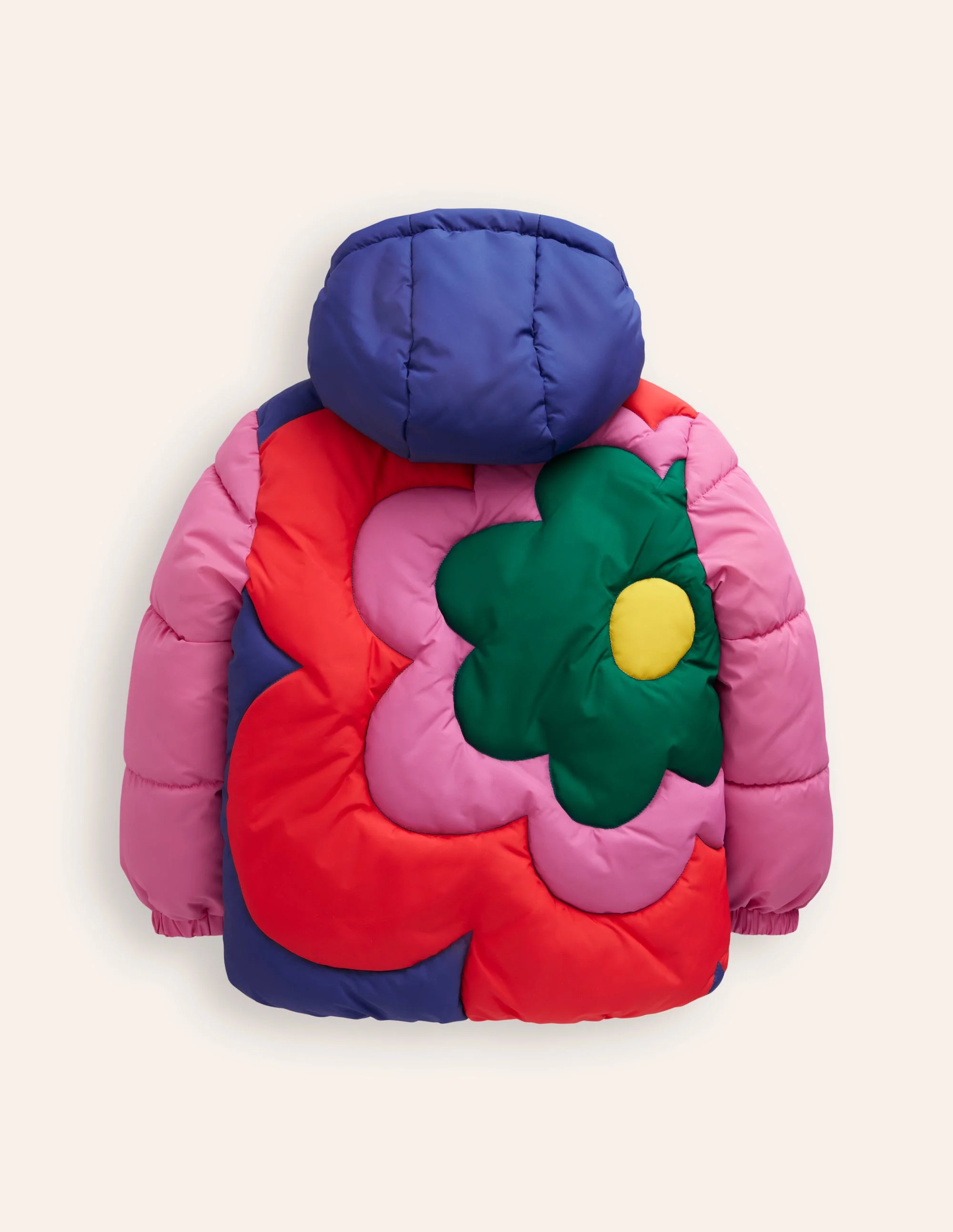 Origineller wattierter Mantel-Blockfarben Blume - Image 2