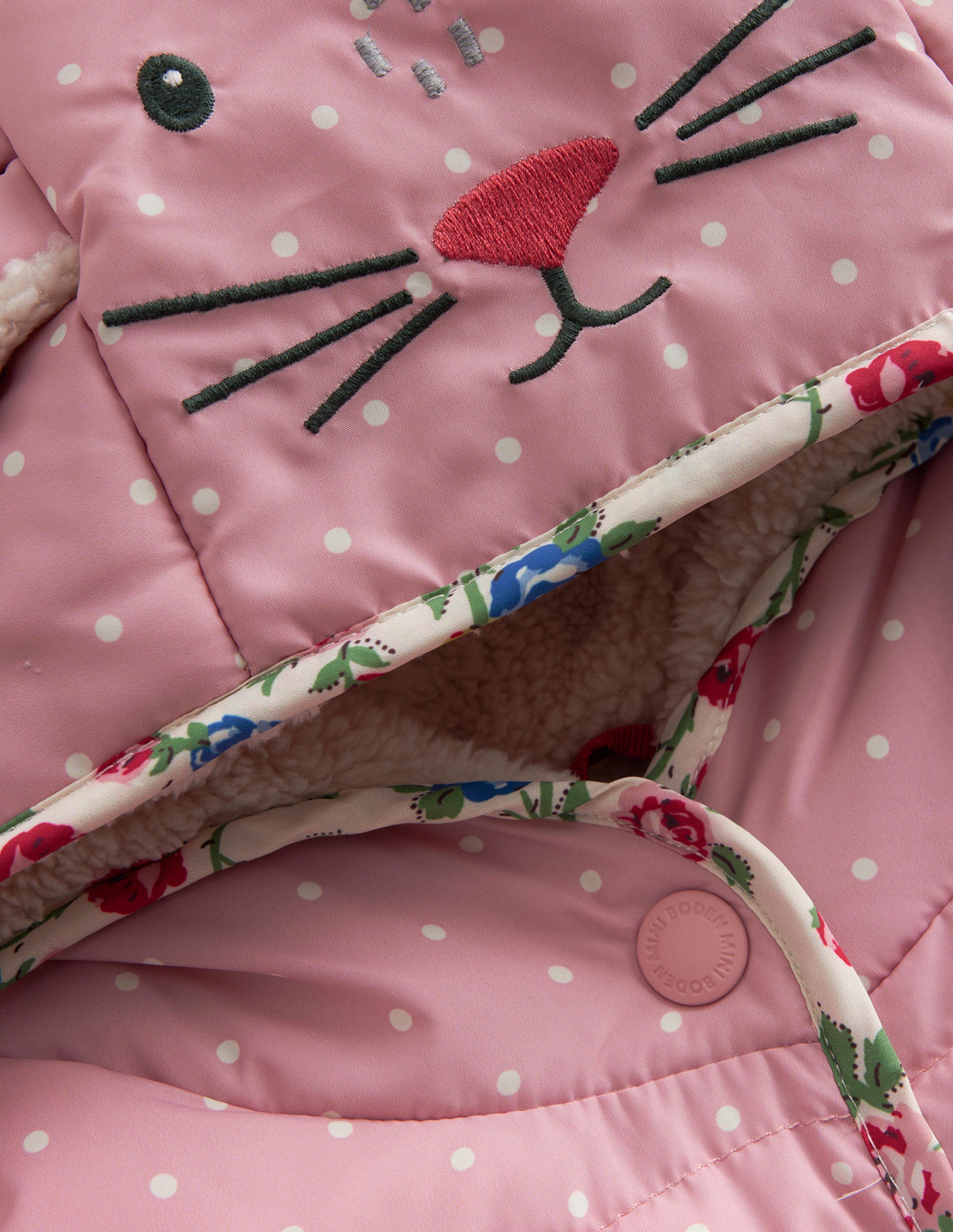 Origineller, wattierter Mantel-Putty/Vintage Pink Gepunktet - Image 3
