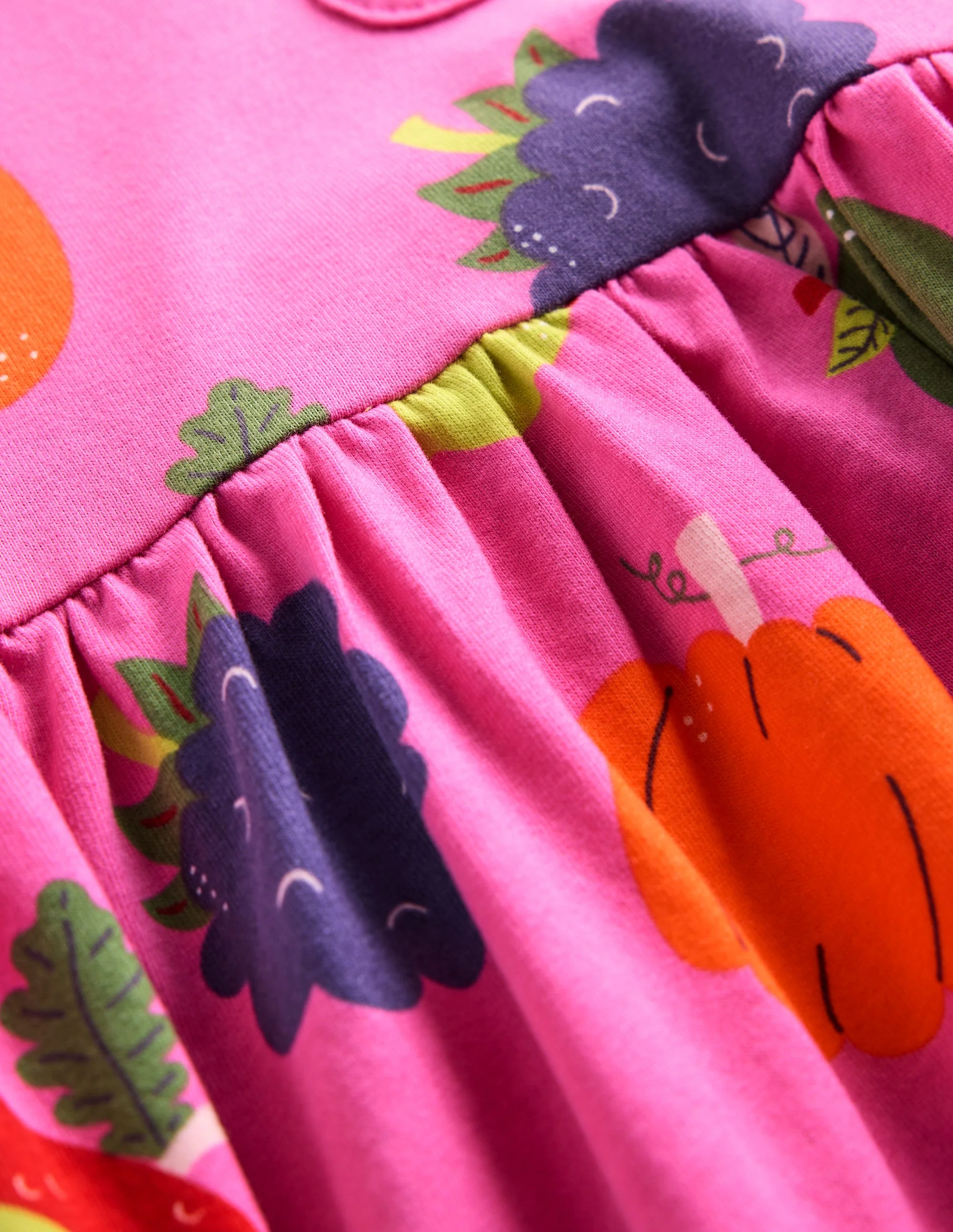 Originelles langärmeliges Jerseykleid-Prickelndes Pink Herbstfreunde - Image 3