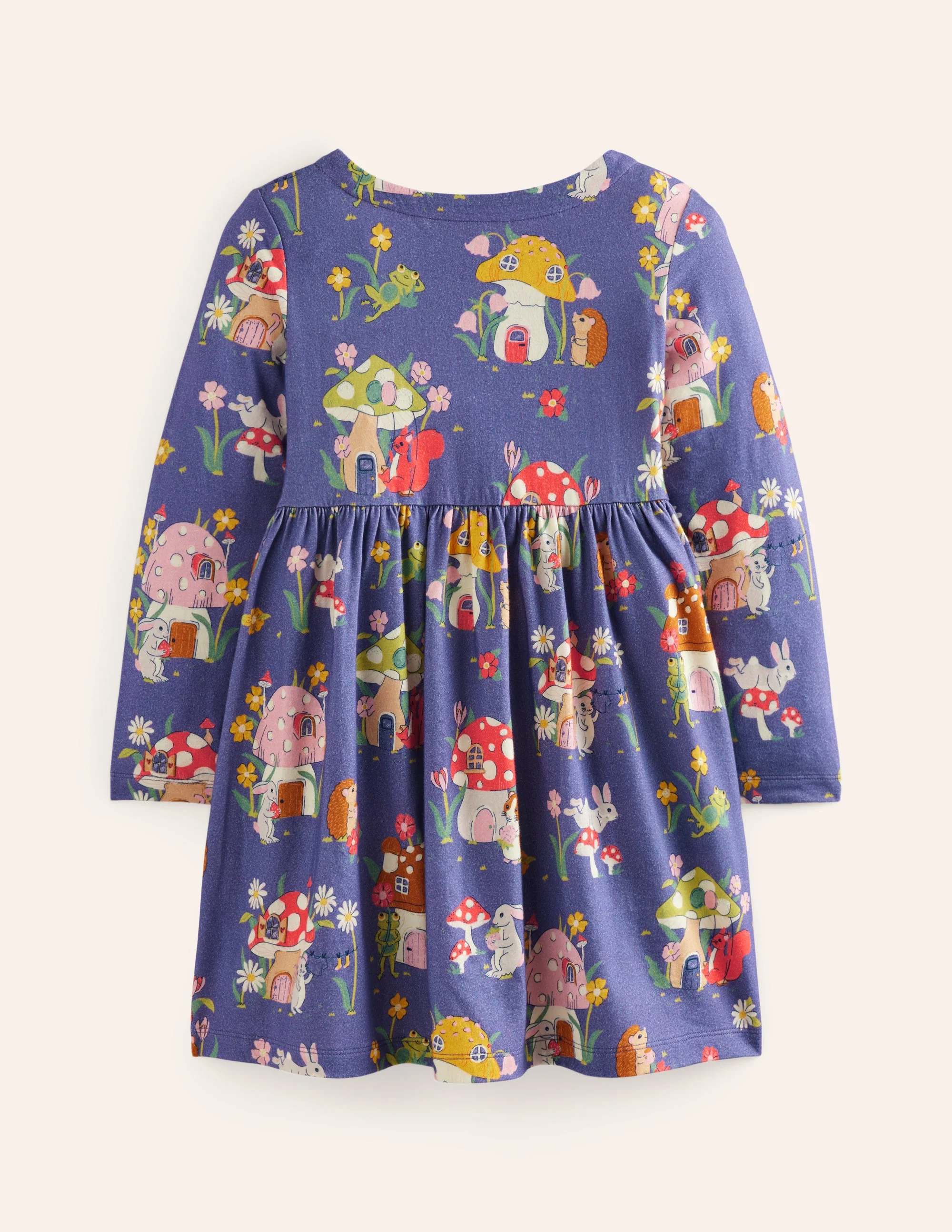 Originelles langärmeliges Jerseykleid-Steuerbordblau Fliegenpilz-Dorf - Image 2