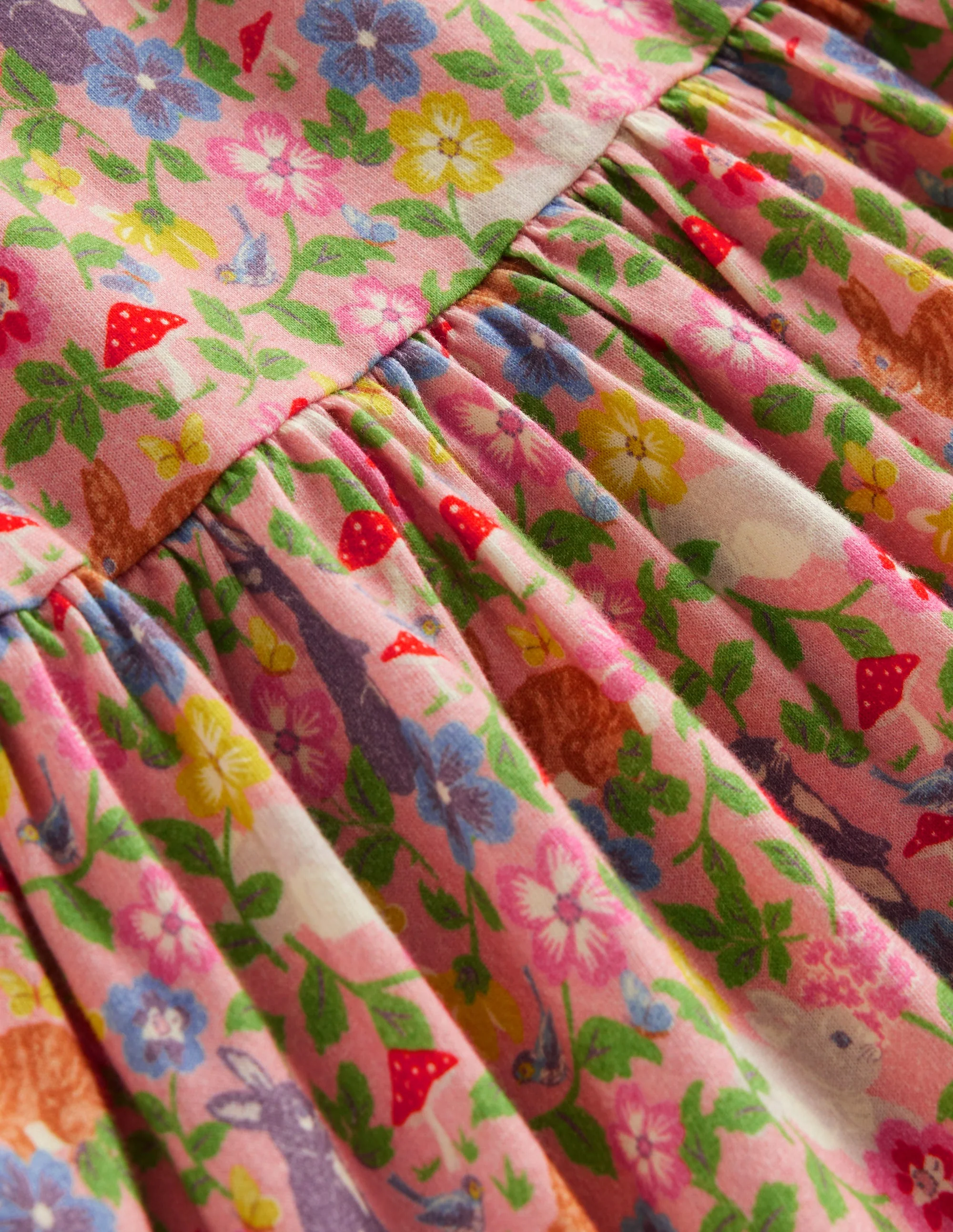 Originelles langärmeliges Jerseykleid-Vintage-Rosa Hase Feld - Image 3