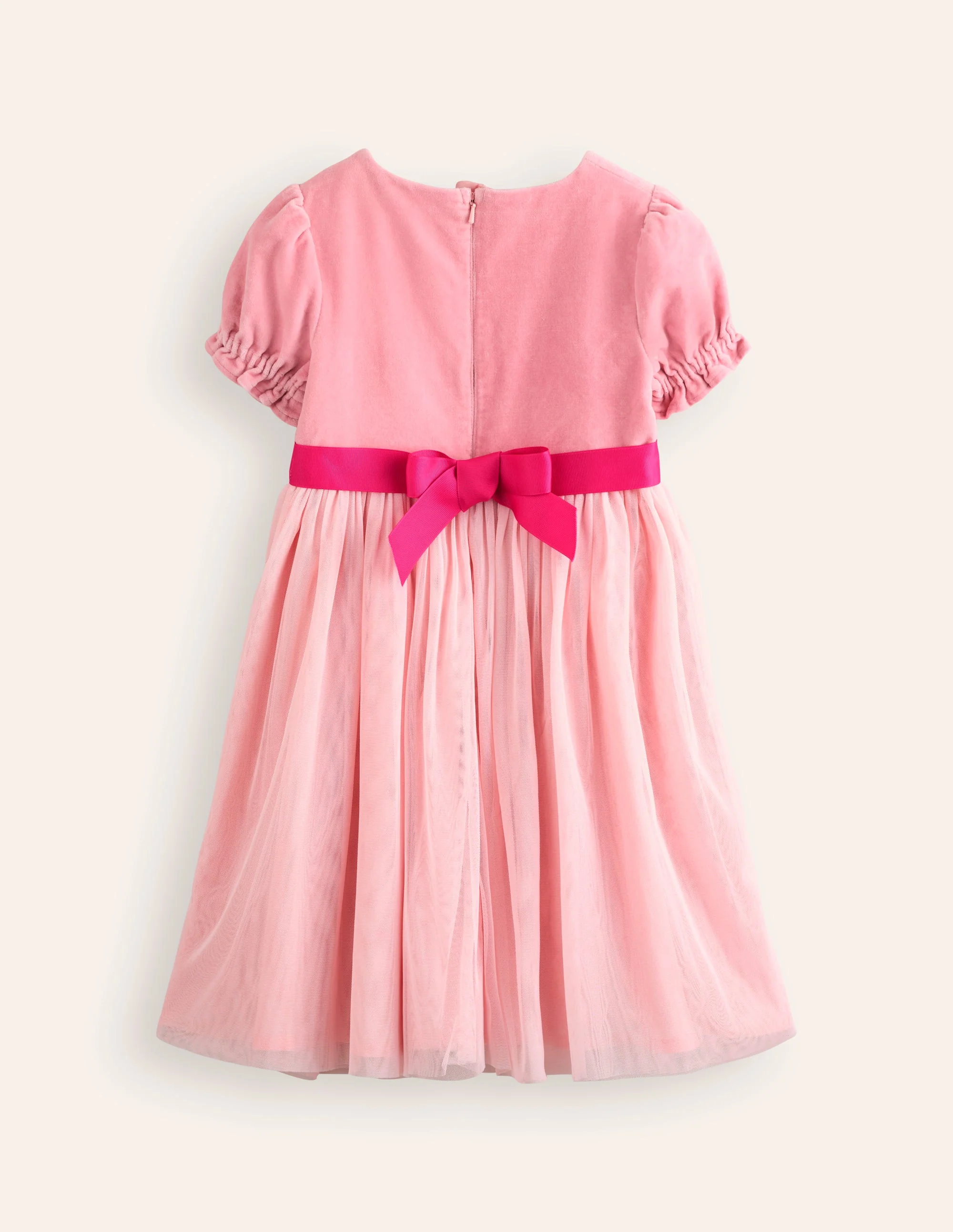 Ottilie Kleid aus Samt und Tüll-Vintage-Rosa Herbstblätter - Image 2