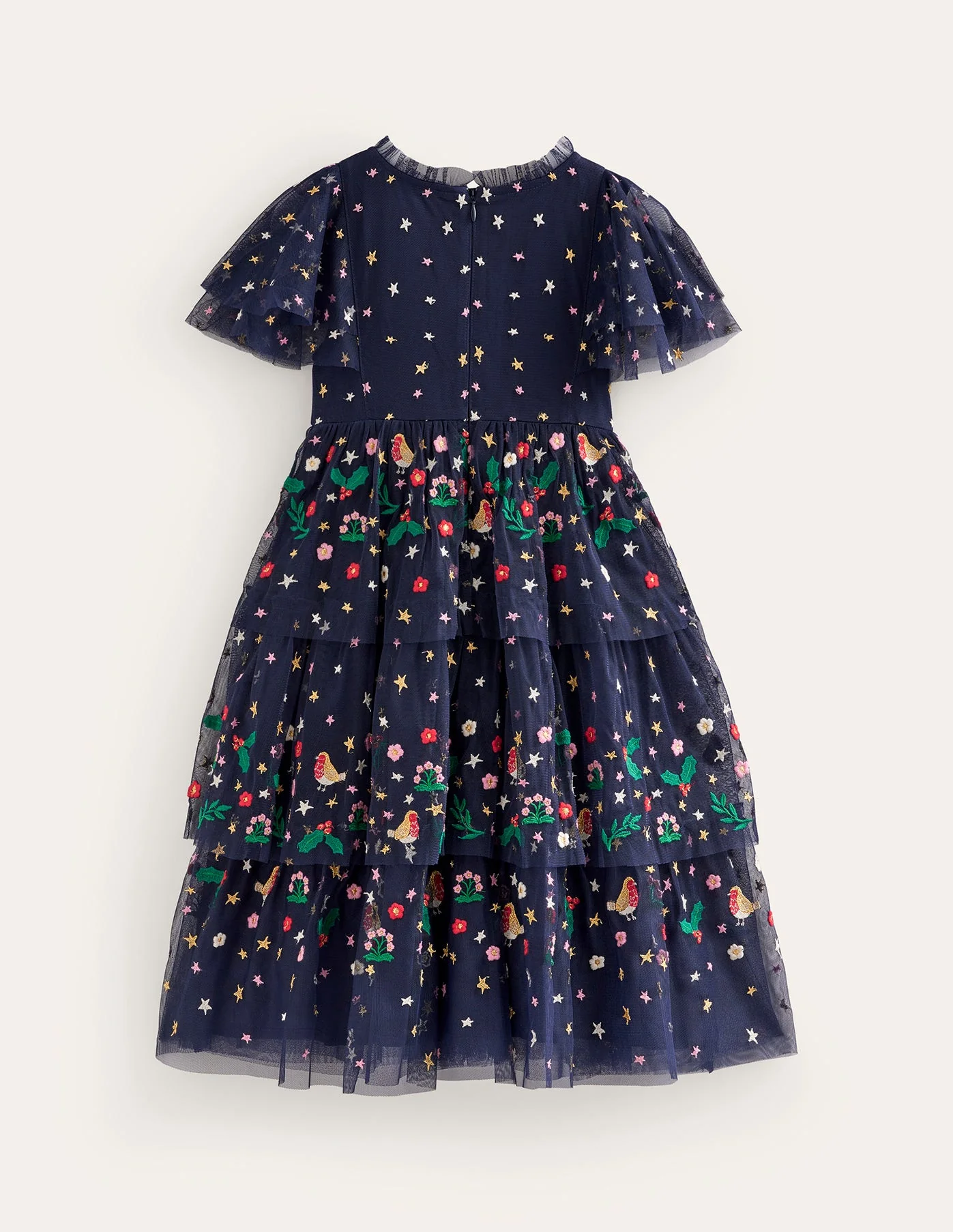 Partykleid aus Tüll mit Stickerei-Französisches Marineblau - Image 2