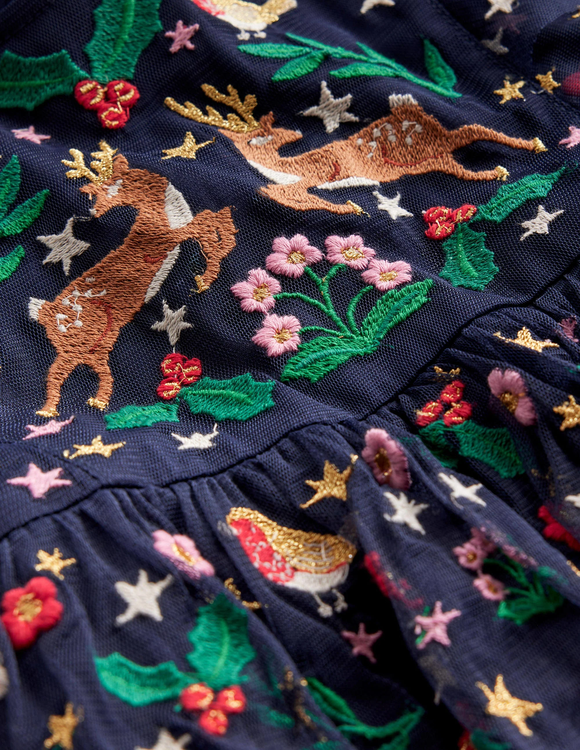 Partykleid aus Tüll mit Stickerei-Französisches Marineblau - Image 3