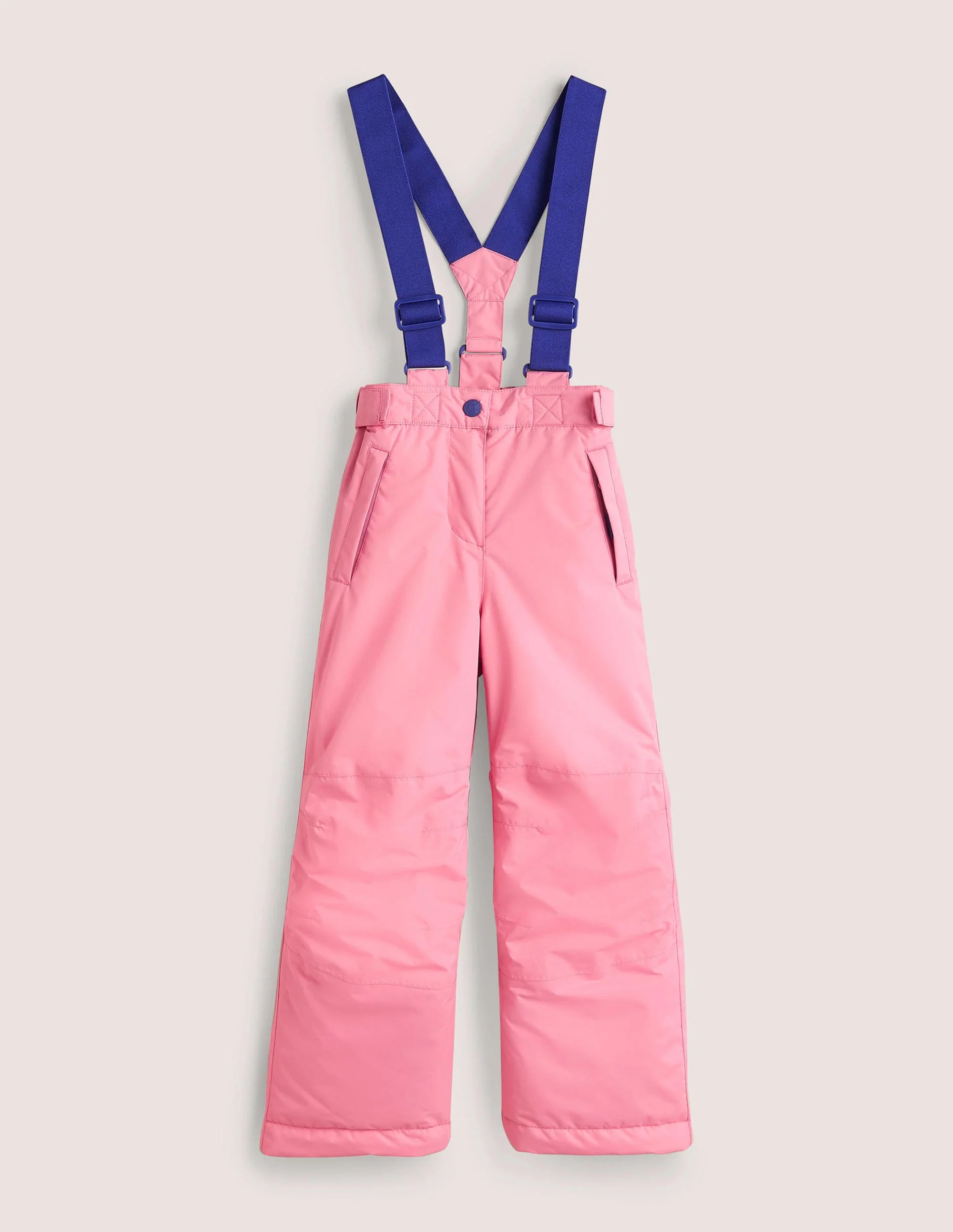 Pink Waterproof Dungaree Trousers-Hellrosa
