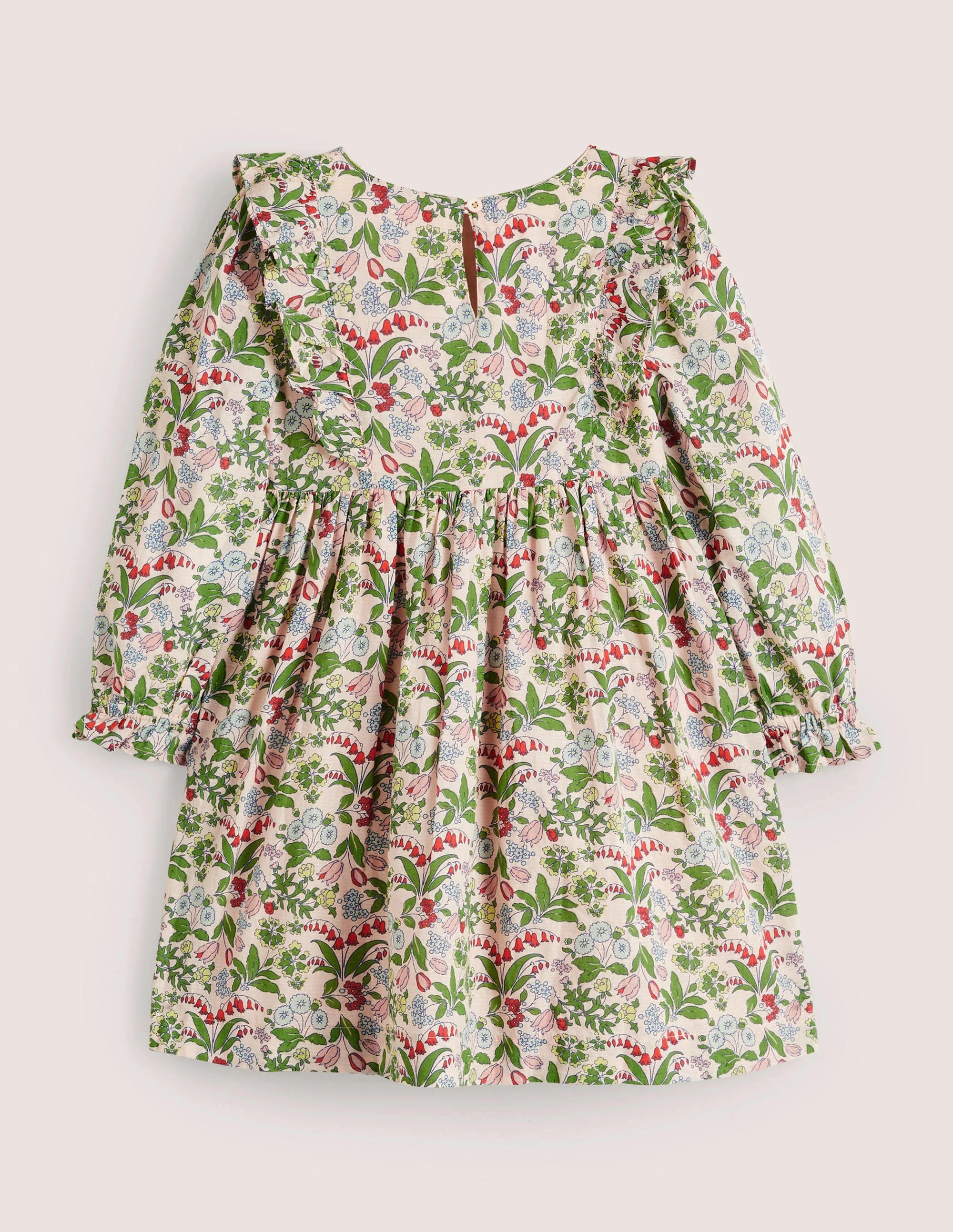 Pink Wildflower Frill Tiered Dress-Dusky pink wildflower - Image 2