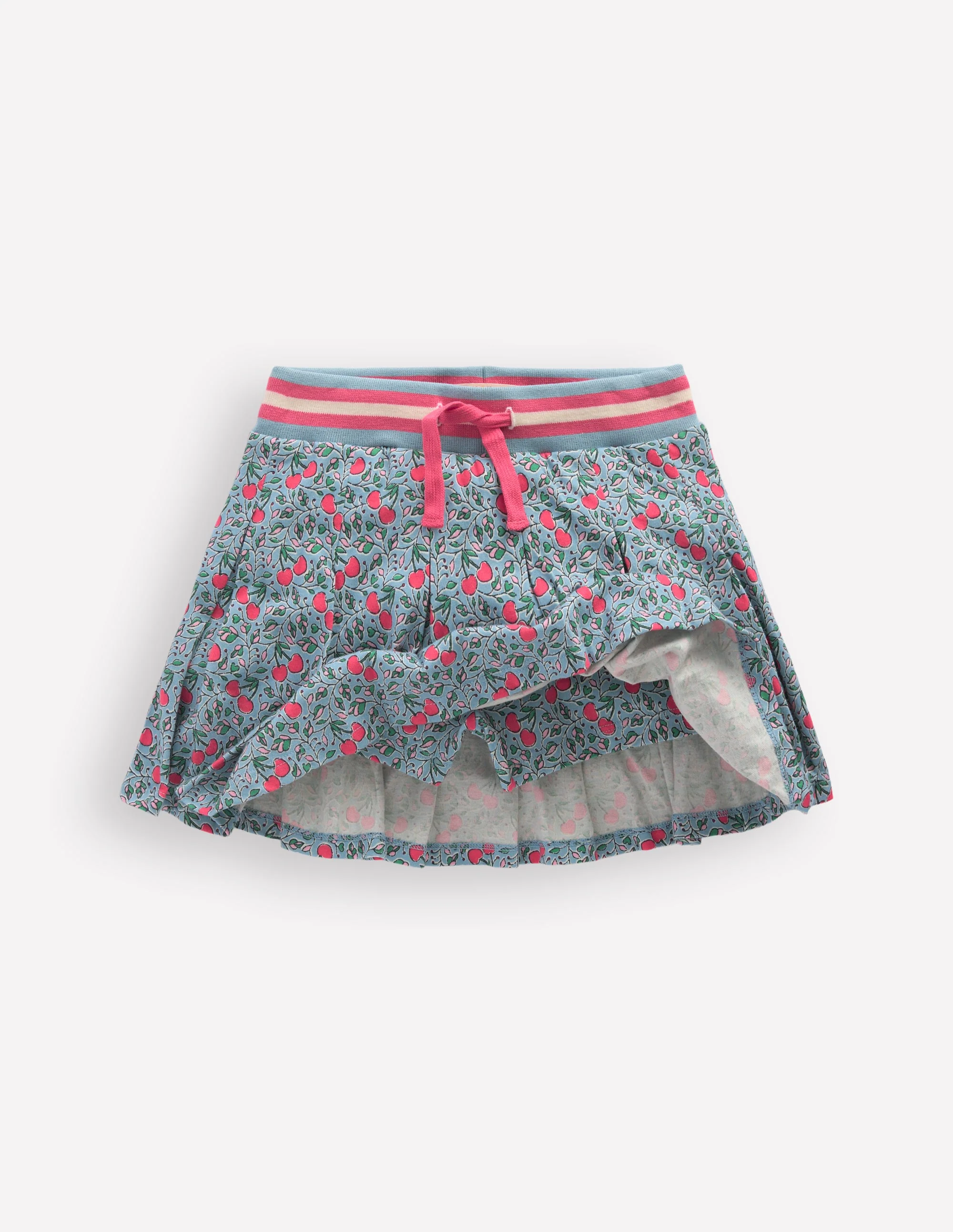Plissierter Jersey-Skort-Blau Kirschen - Image 4