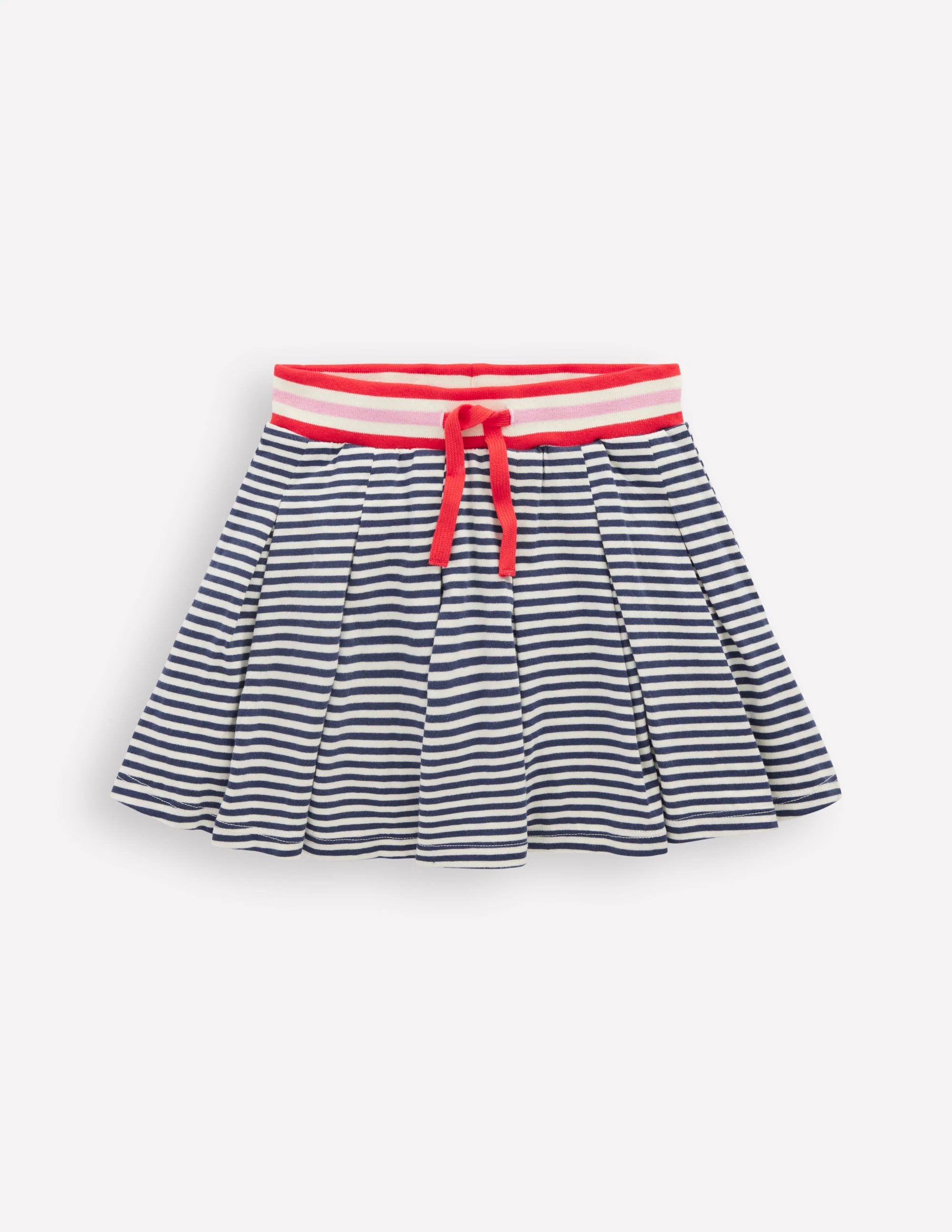 Plissierter Jersey-Skort-Dunkelblau/Streifen - Image 2