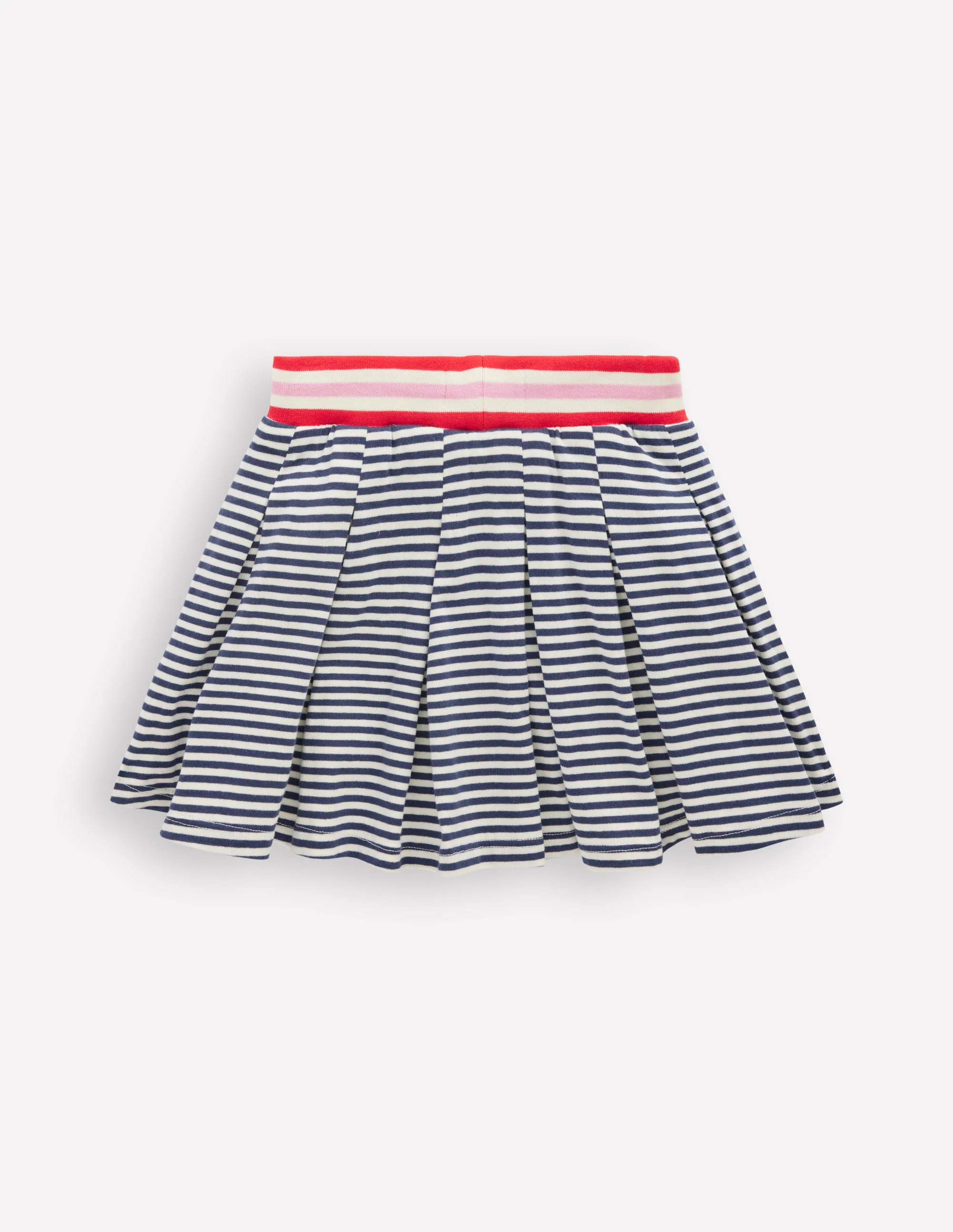 Plissierter Jersey-Skort-Dunkelblau/Streifen - Image 3