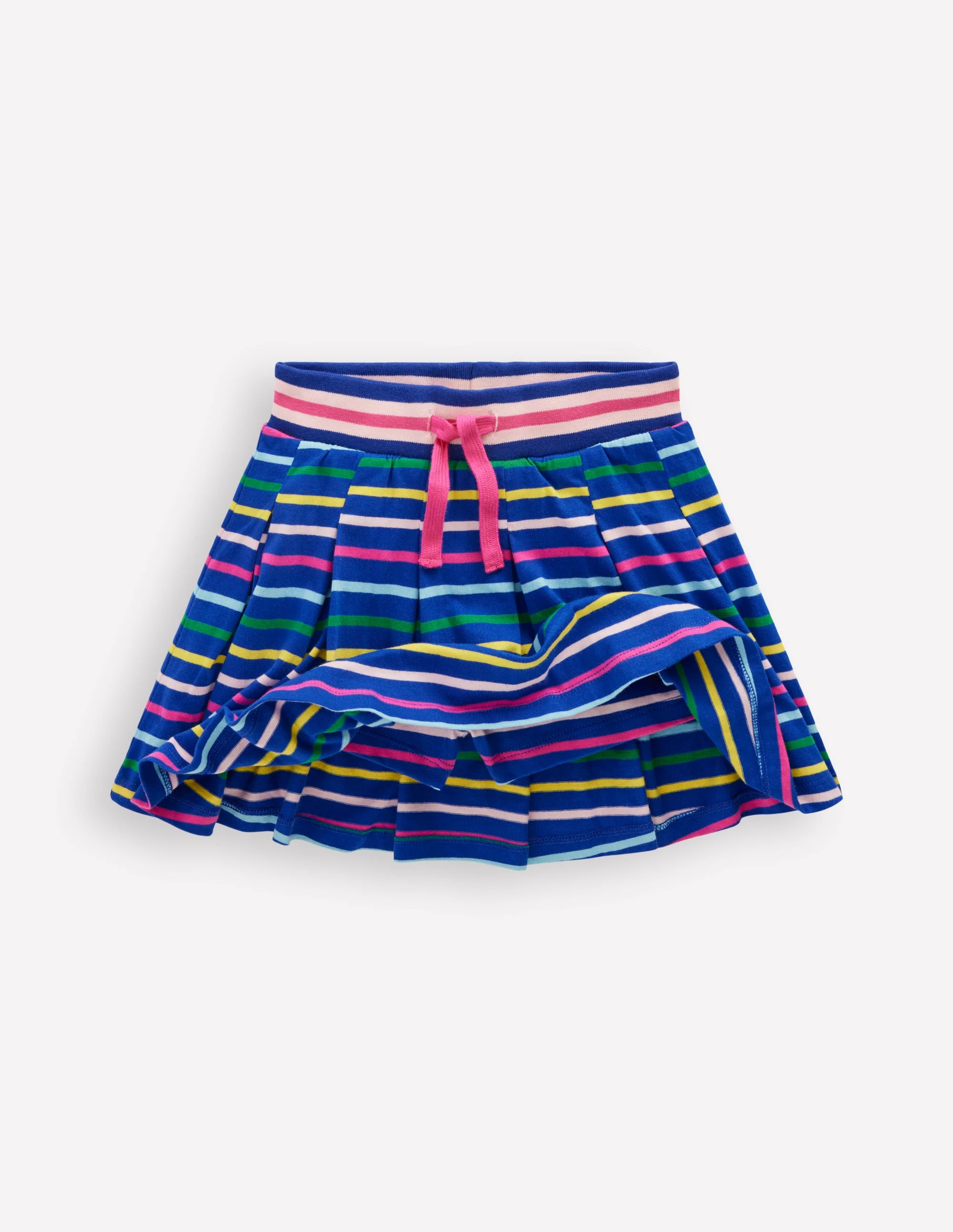 Plissierter Jersey-Skort-Küstenblau mit Streifen - Image 4