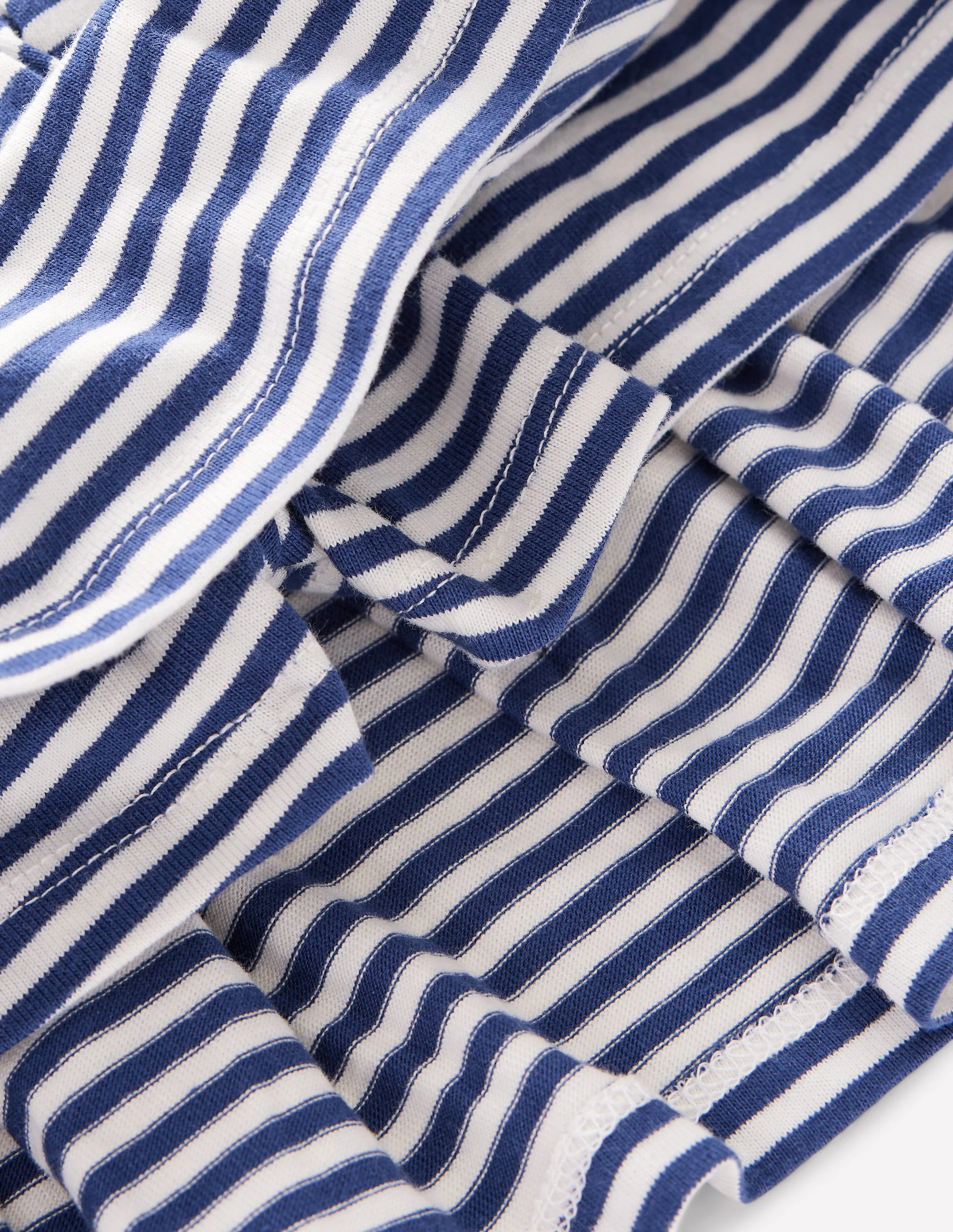 Plissierter Jersey-Skort-Steuerbordblau Naturweiß Streifen - Image 3