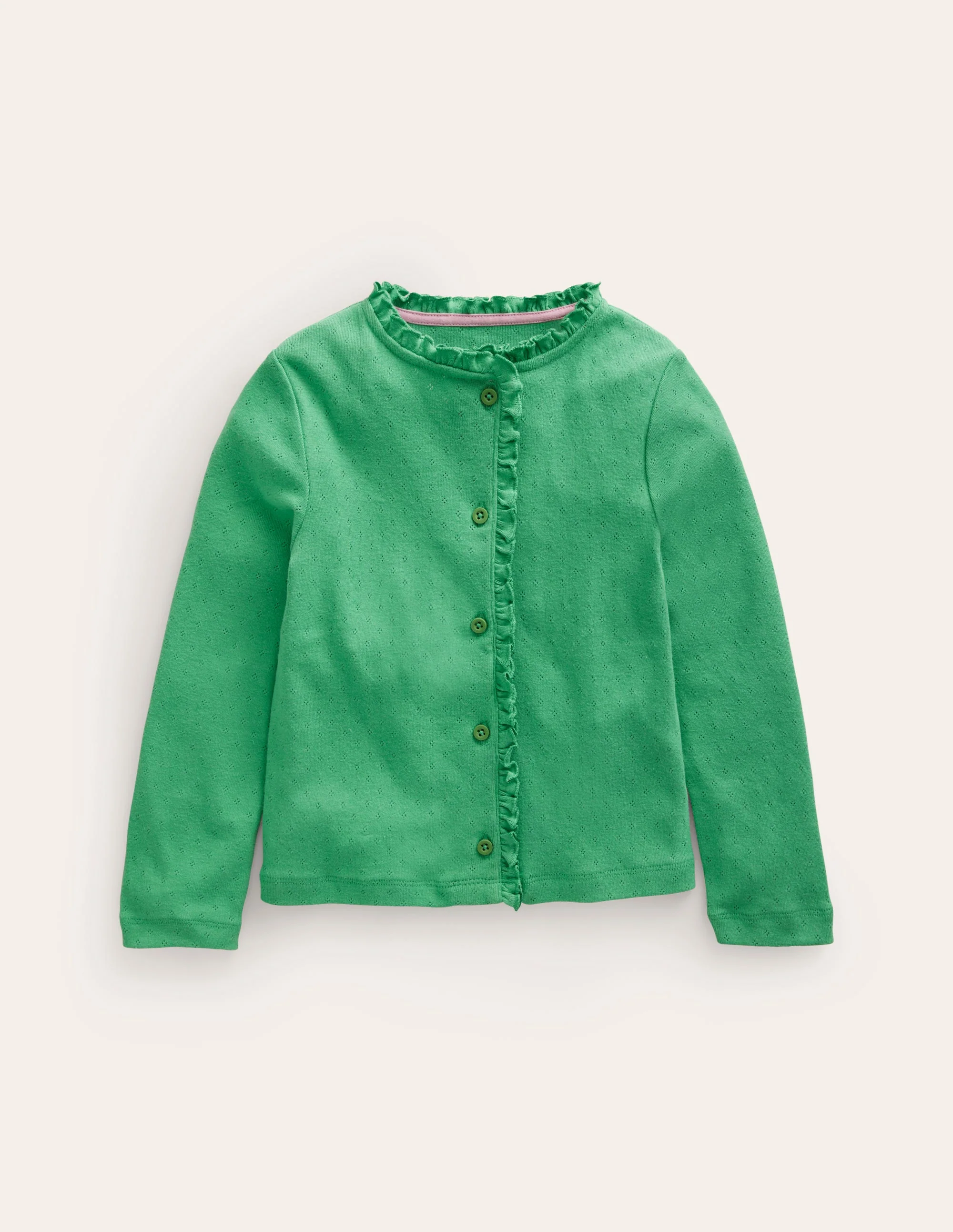 Pointelle-Strickjacke-Aloe-Grün