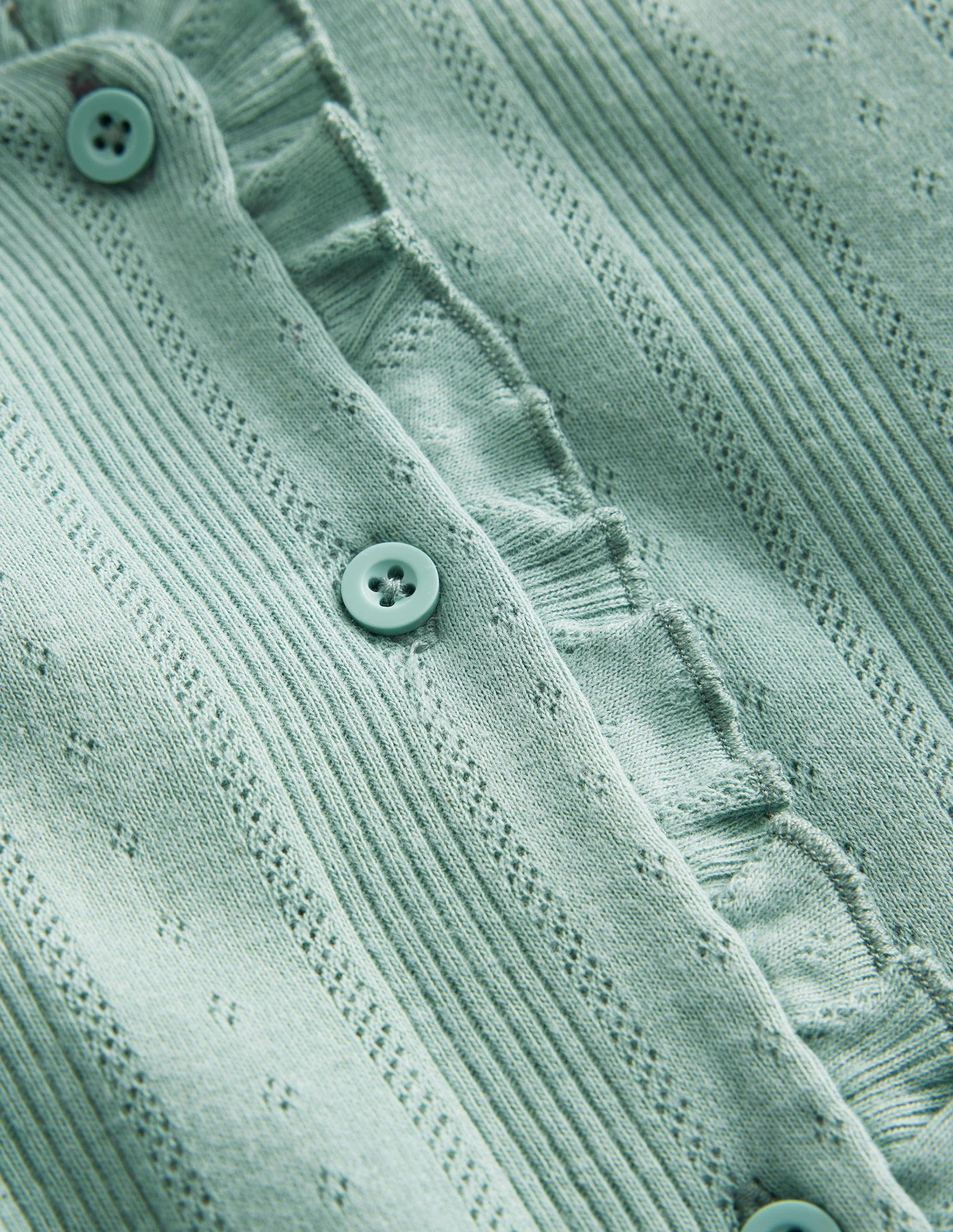 Pointelle-Strickjacke-Rauchgrün - Image 3