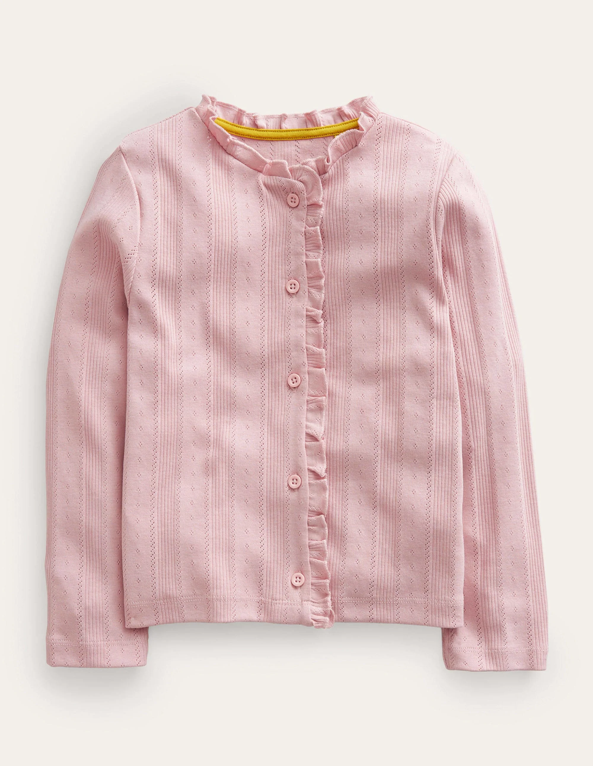 Pointelle-Strickjacke-Vintage Rosa