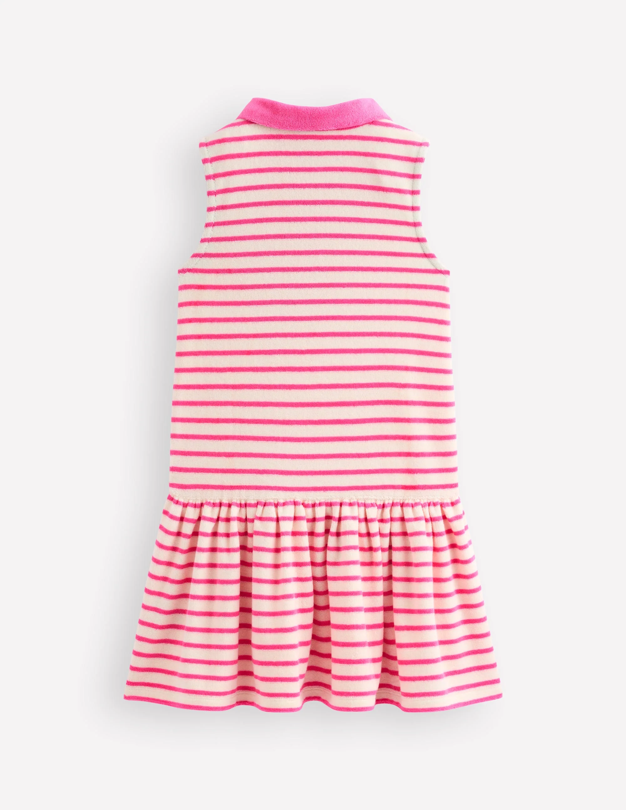 Polokleid aus Frottee-Rosa/Naturweiß Streifen - Image 2