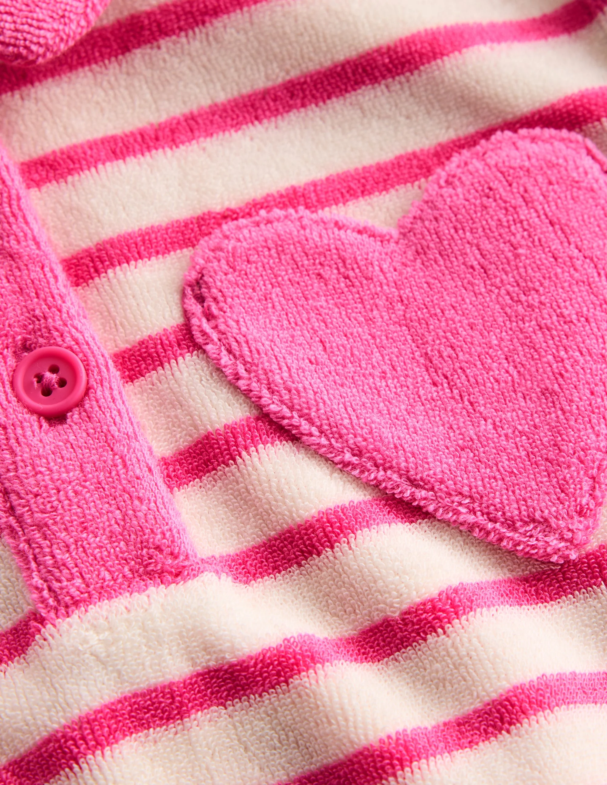 Polokleid aus Frottee-Rosa/Naturweiß Streifen - Image 3