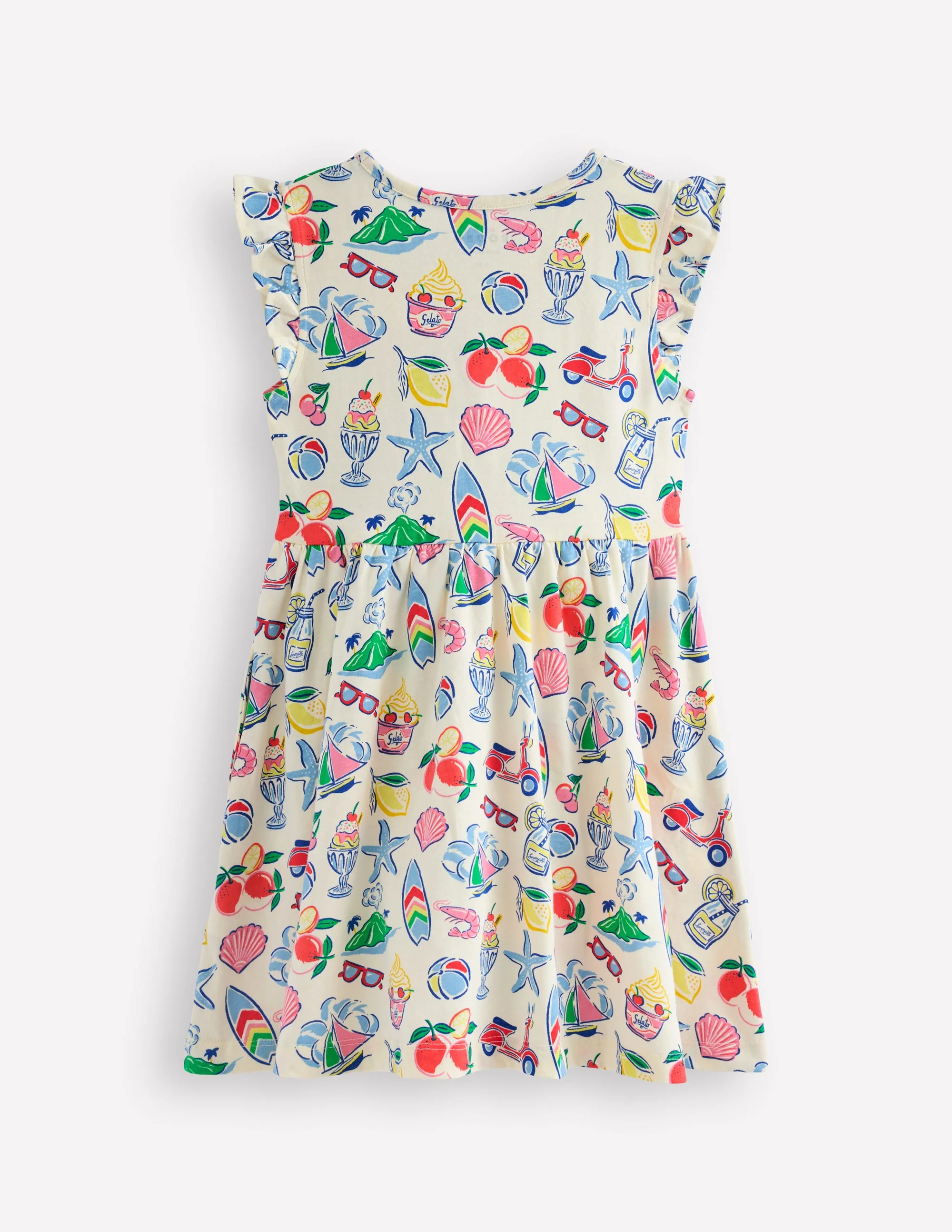 Posie Kleid mit Rüschenärmeln-Elfenbein, Urlaubsmotiv - Image 2