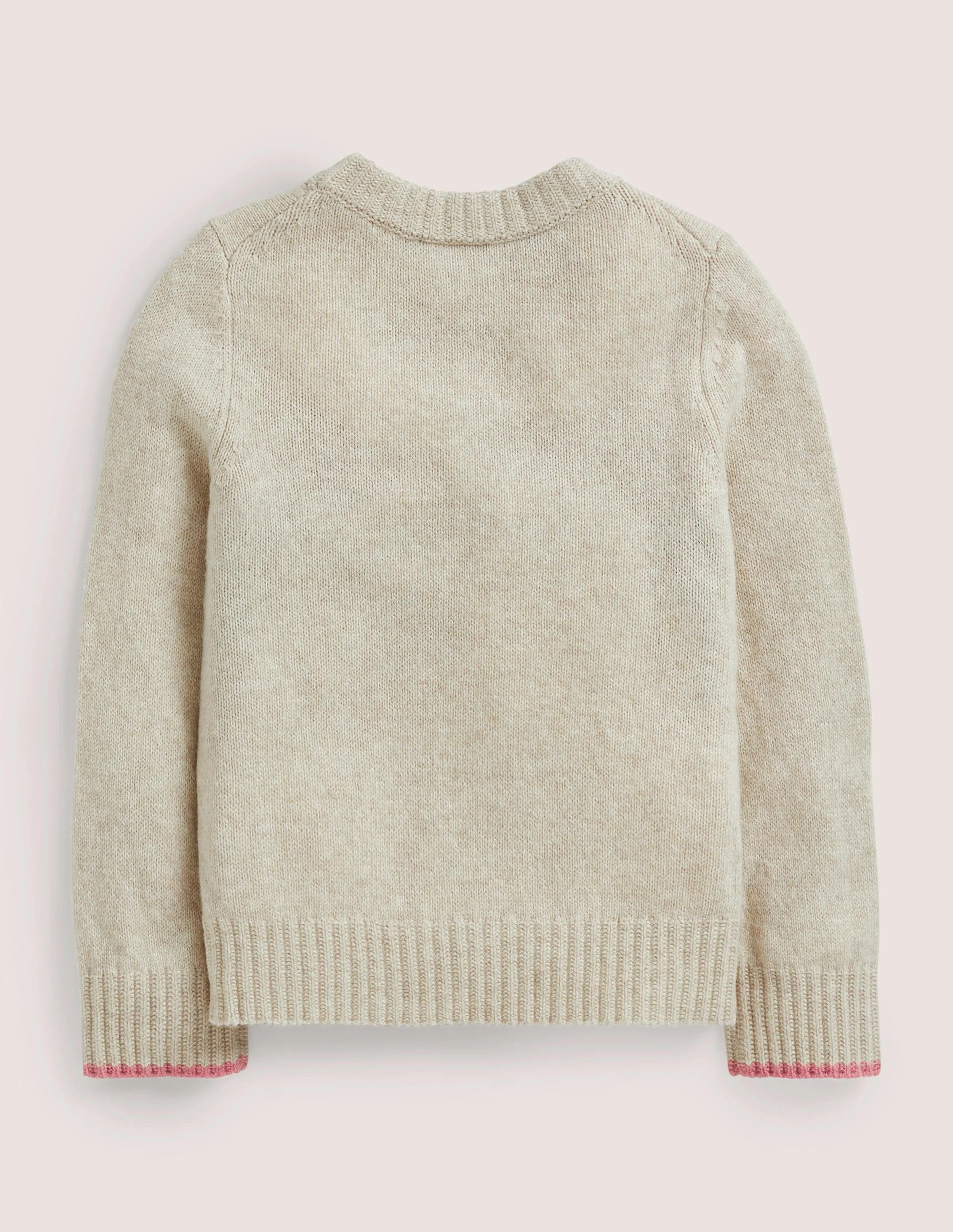 Pullover mit Bauernhof-Motiv-Hellbeige Meliert, Hausmotiv - Image 2